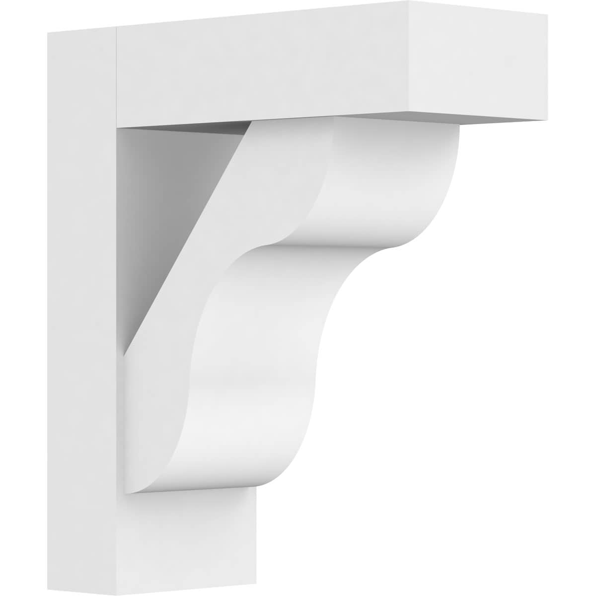Ekena Millwork BKTP05X12X14CAR05 Standard Carmel 5-in x 12-in x 14-in White PVC Standard bracket