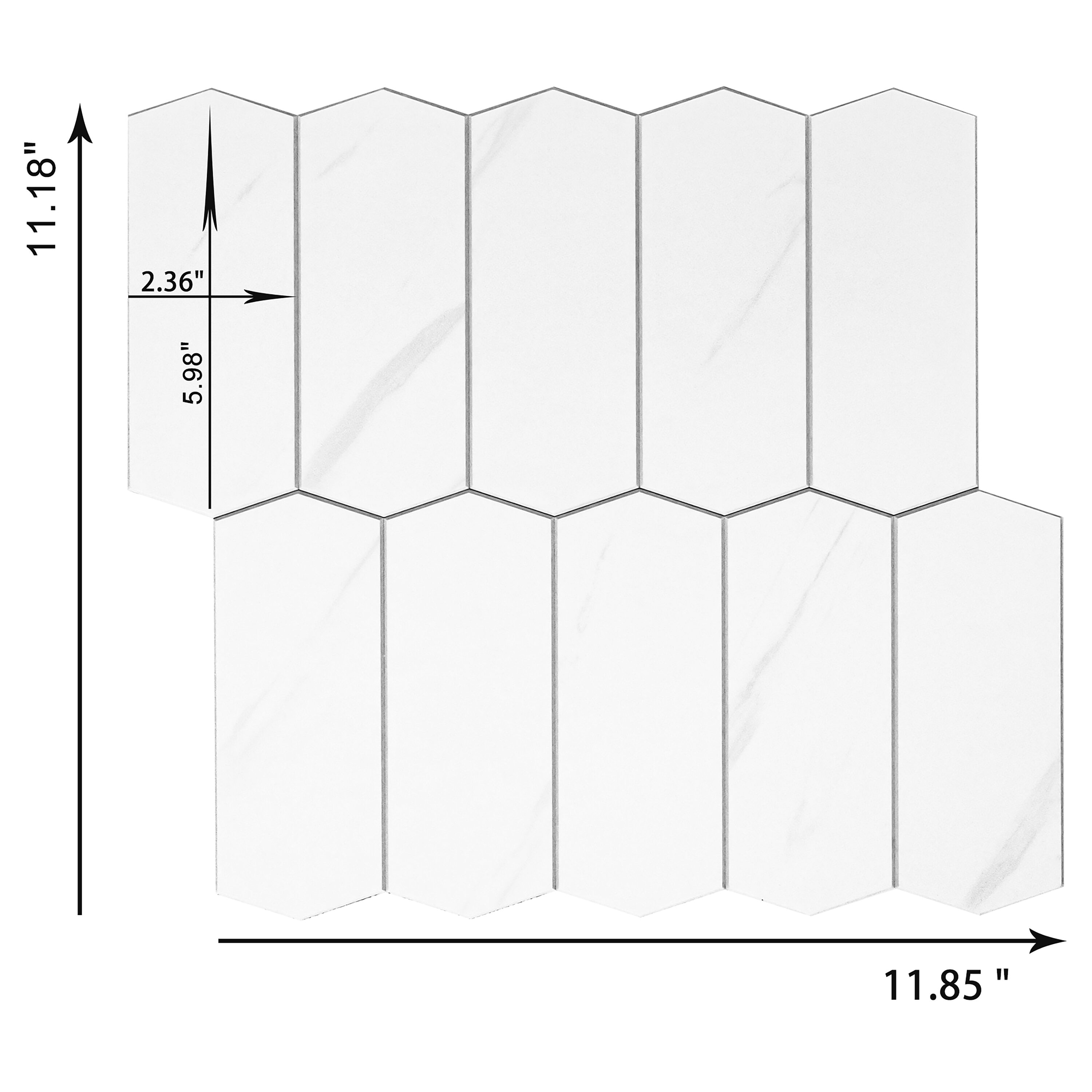 Calacatta White Stone Composite Peel and Stick Backsplash Tiles
