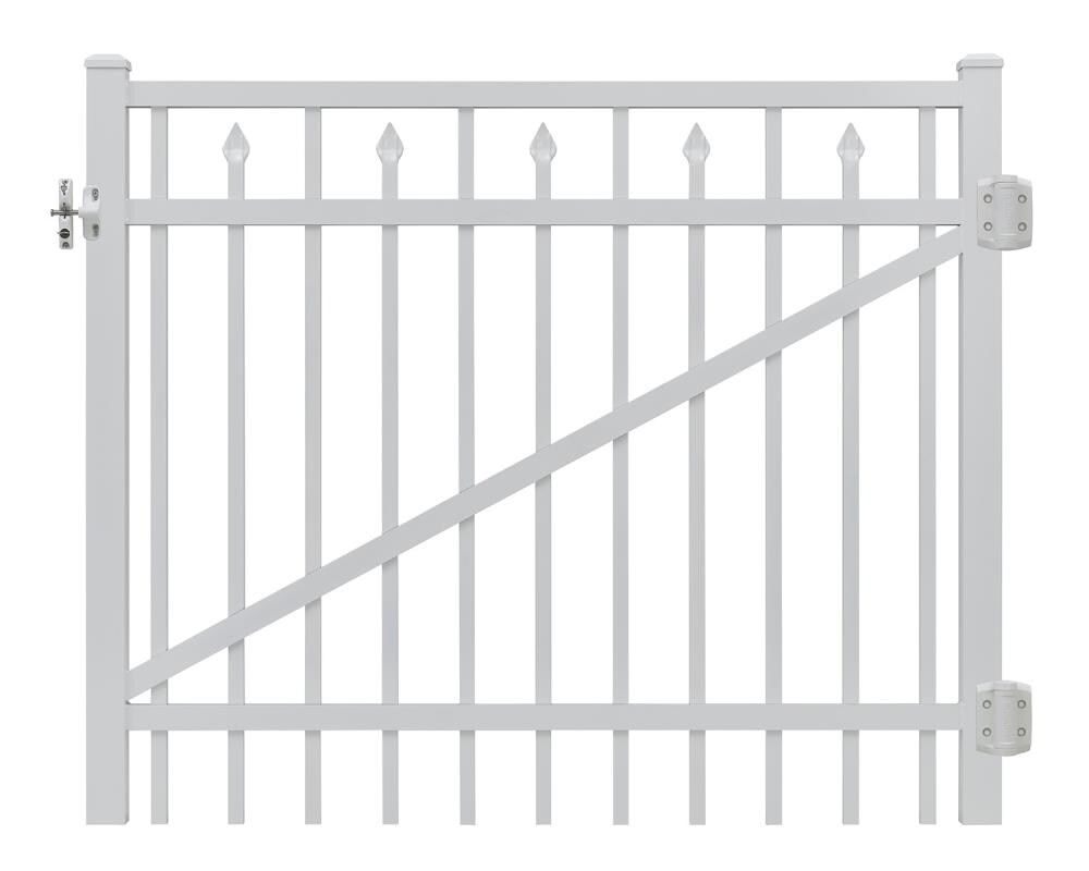 Gilpin 3 Ft X 5 Ft White Aluminum Spaced Picket Decorative Metal Fence Gate At