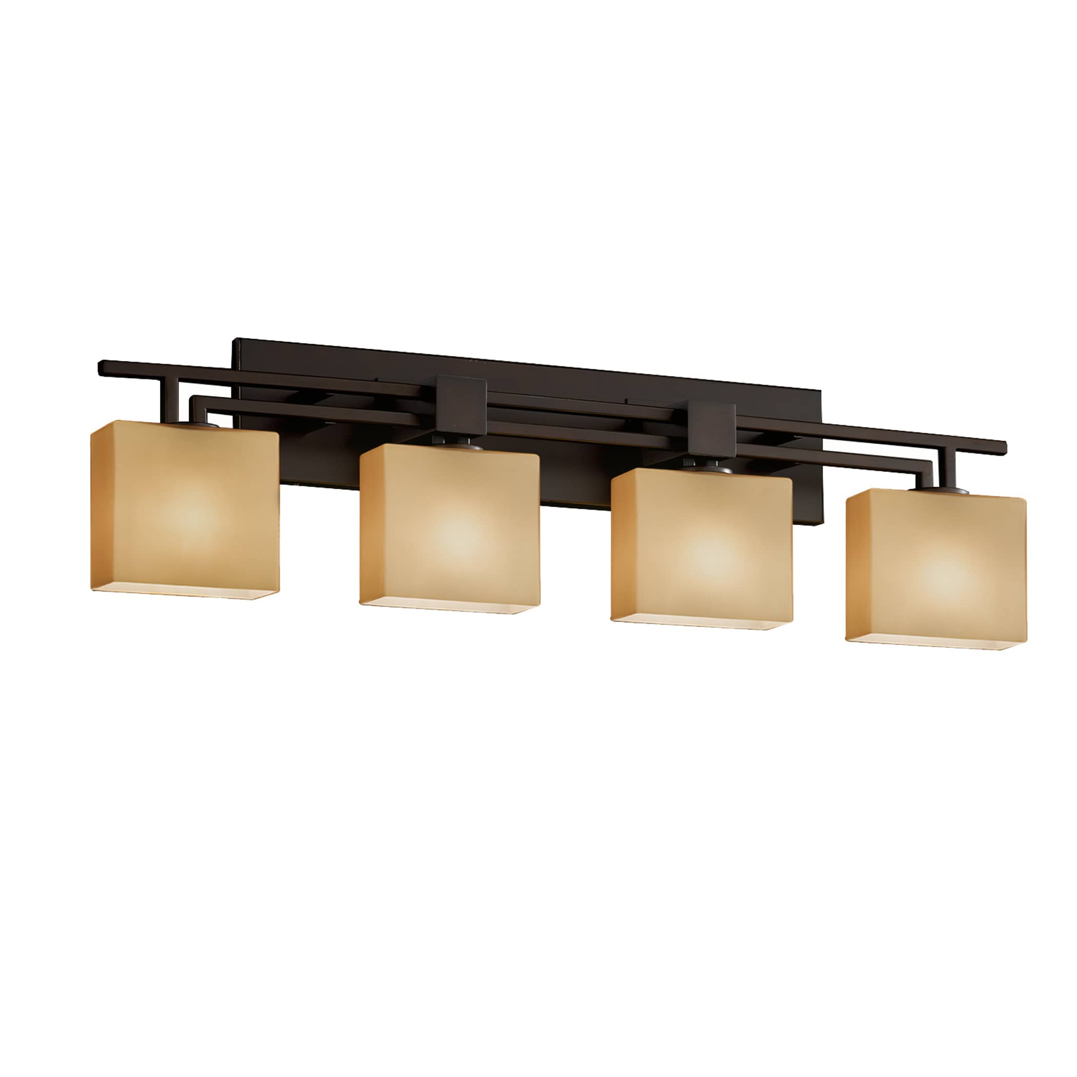 Justice Design Group FSN-8704-55-AL-DB-LD Fusion 36-in 4-Light Dark Bronze LED Glam Vanity Light