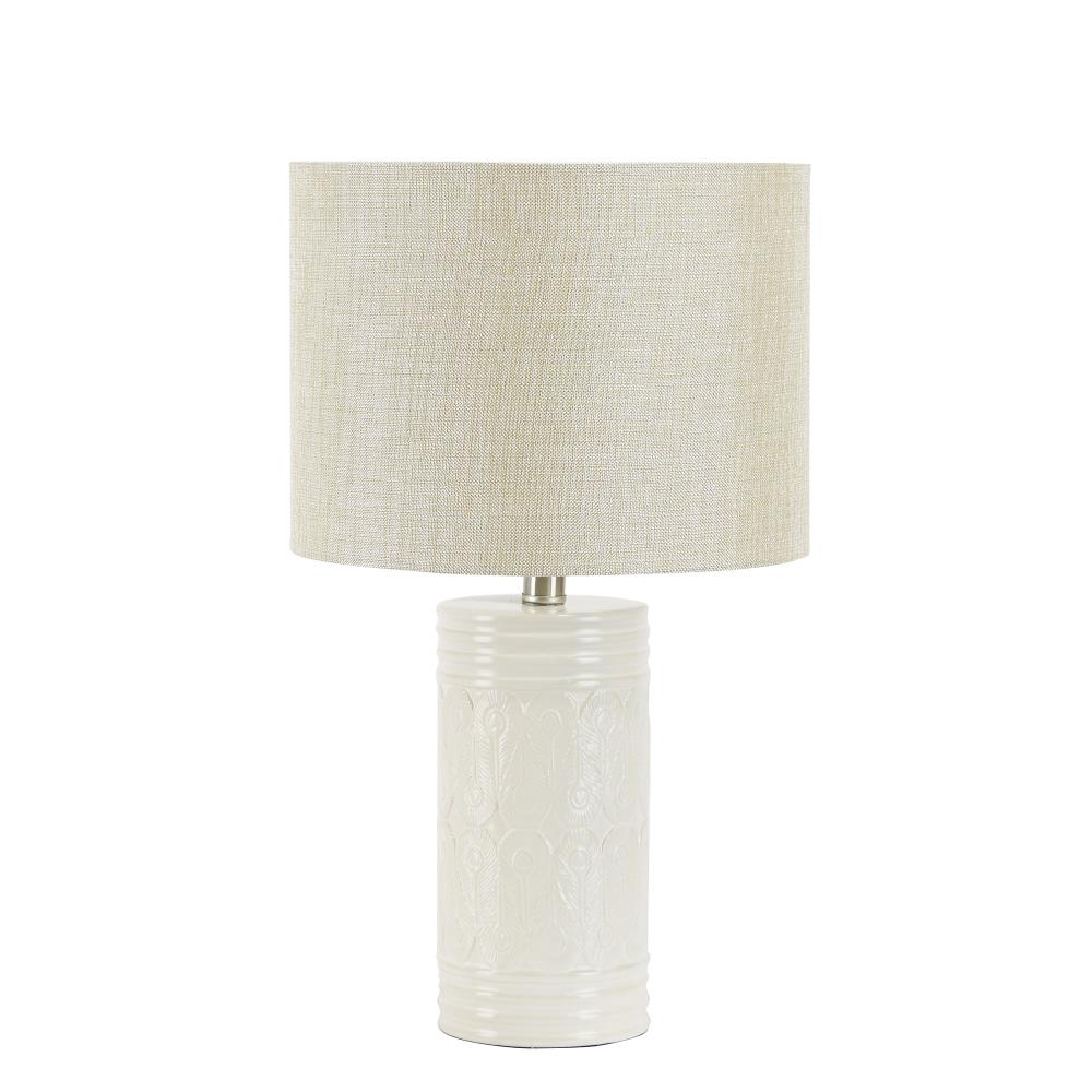 Cheyenne Products CPLT1922 30-in Cream LED Rotary Socket Table Lamp with Linen Shade