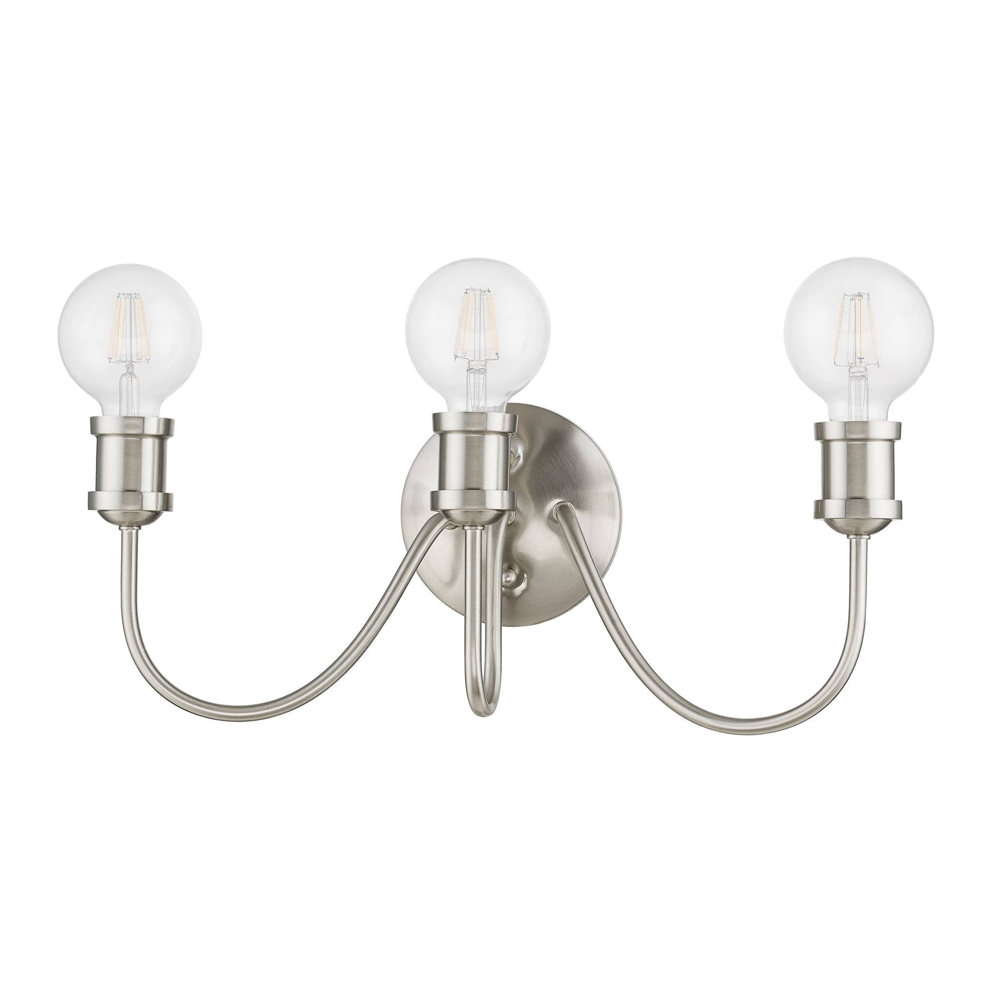 Brushed Nickel 3-Light Dimmable Vanity Fixture
