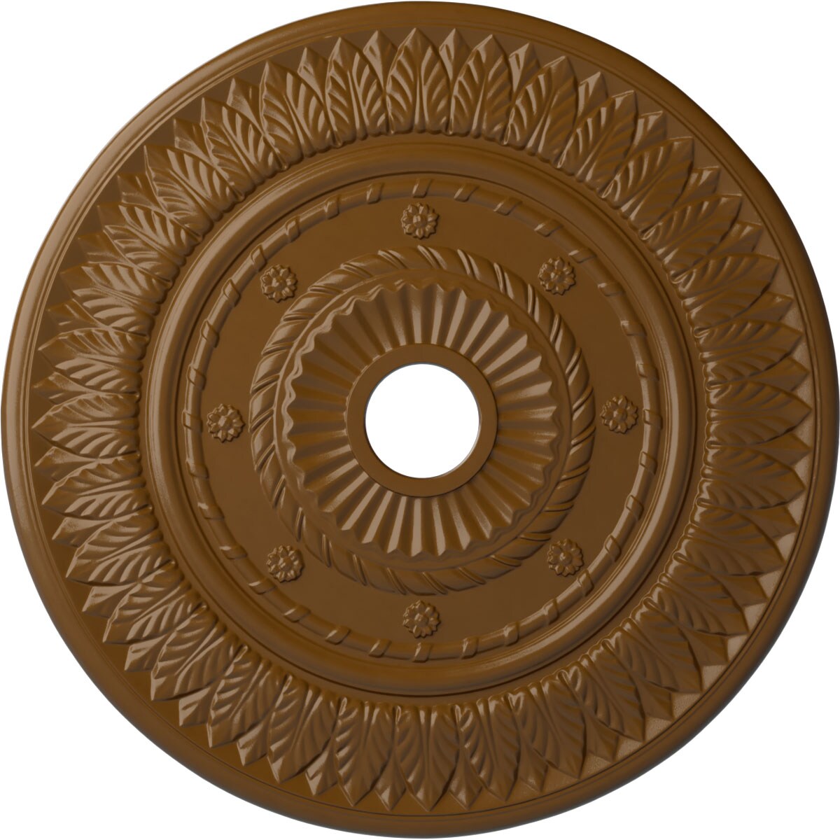 Ekena Millwork CM26LFSTF Leaf 26.75-in W x 26.75-in L Painted Smokey Topaz Polyurethane Whole Ceiling Medallion