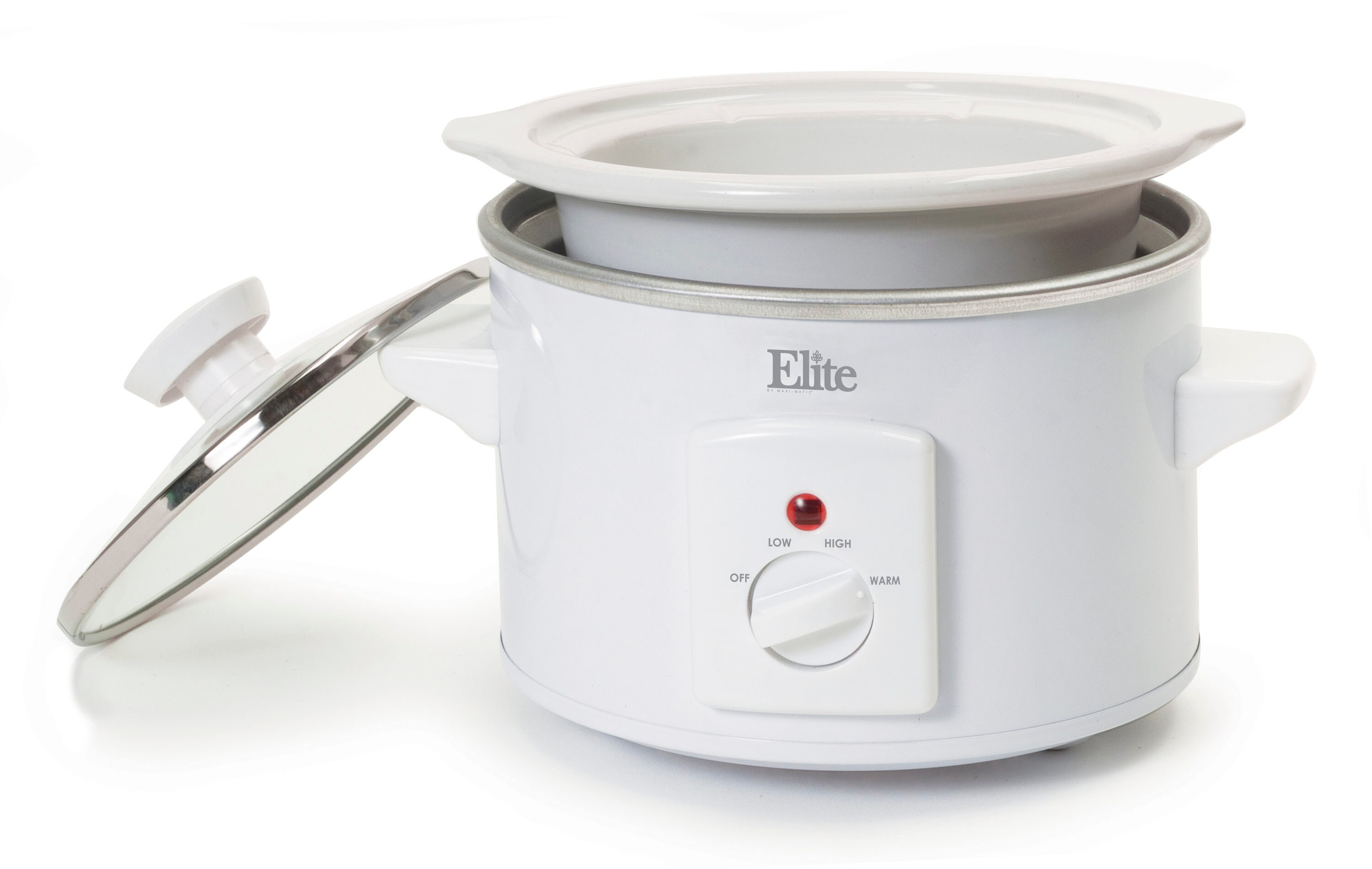 Elite Cuisine 1.5 qt. Mini Slow Cooker in Stainless Steel