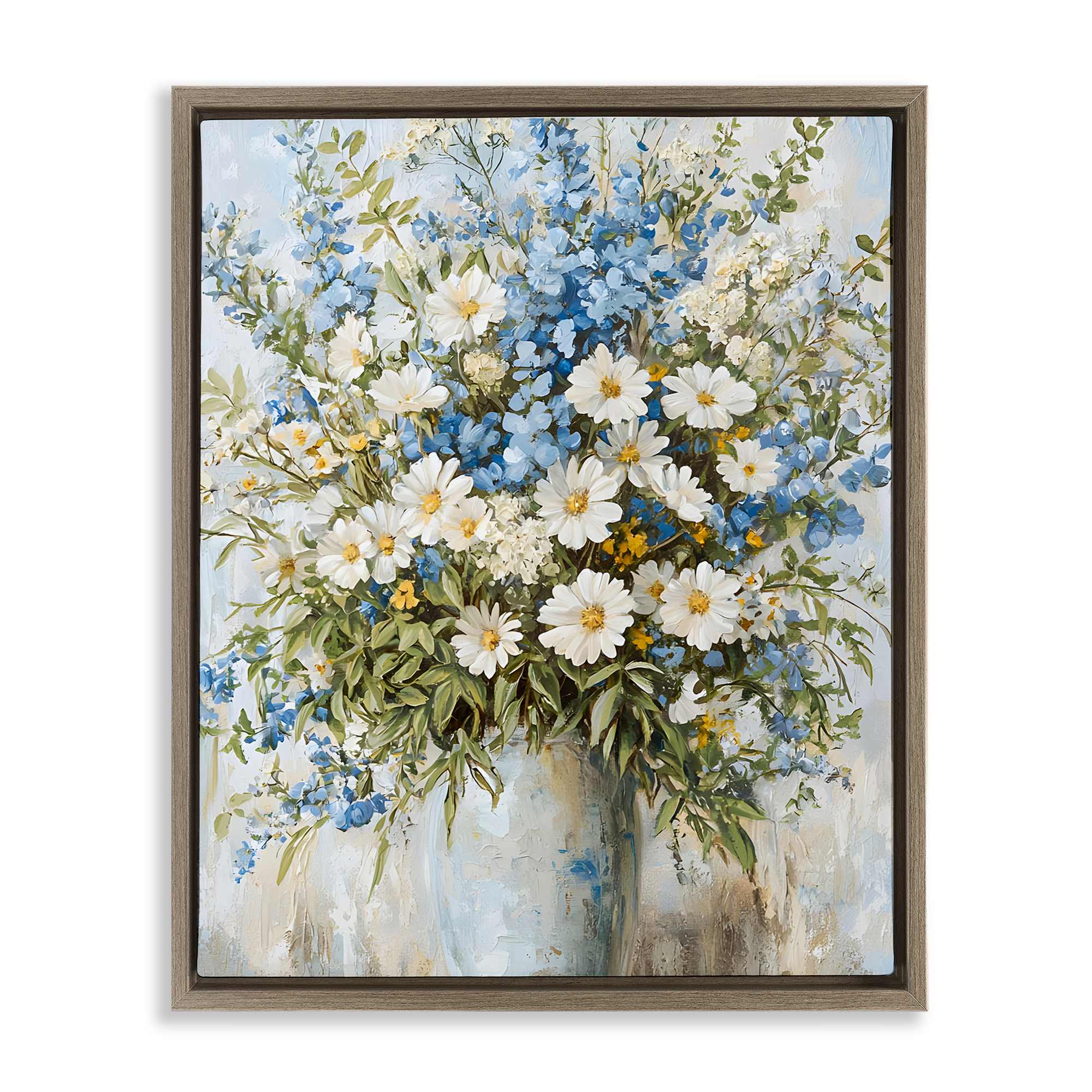 Stupell Industries BT-747-FFE-16X20 Heritage Style Bouquet Brown Framed Floater Canvas Wall Art By Franklyn Gregory 17 x 21