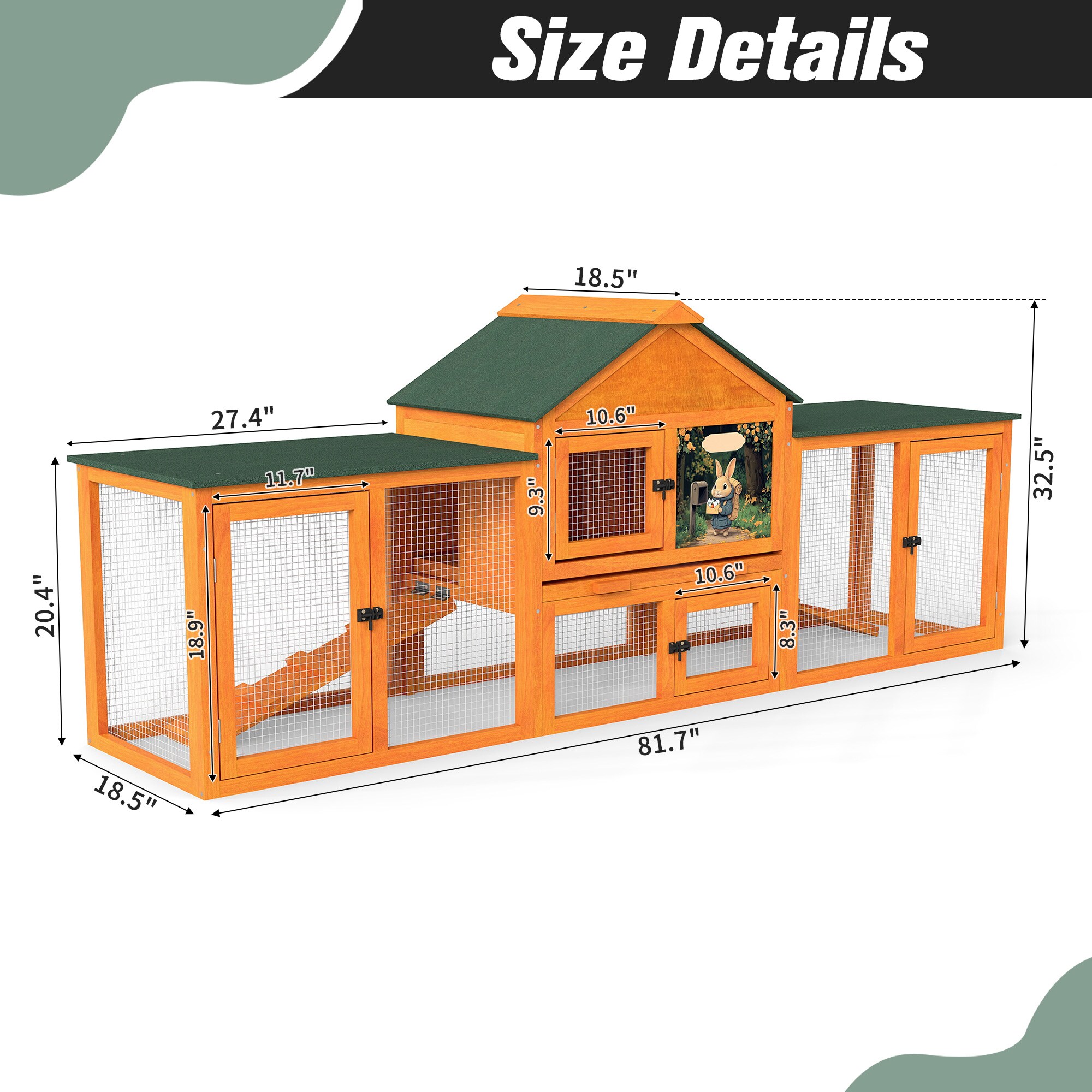 Boyel Living BL-CW12S0732 Chicken-Coops-Rabbit-Hutches - View #3
