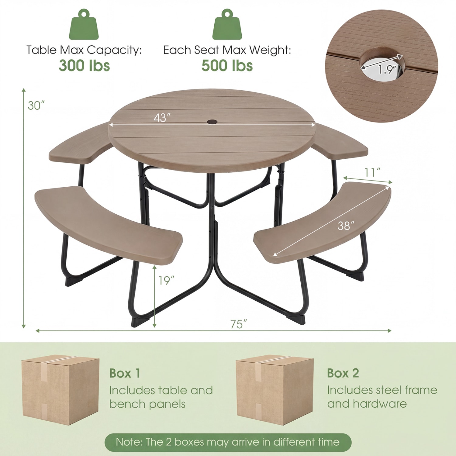 LIVIZA TDG11264CF-X Picnic-Tables - View #4