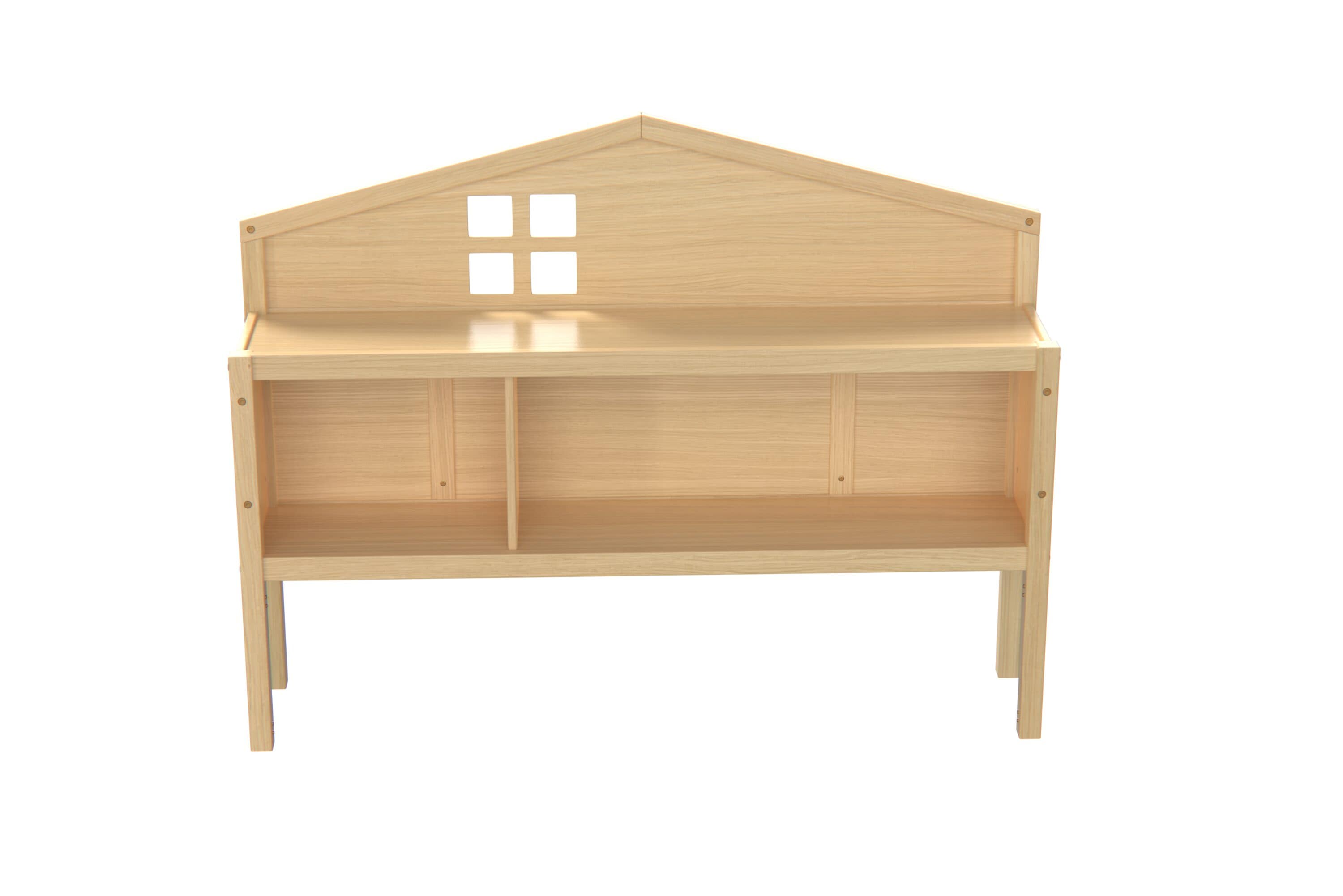 GDFStudio 342379 Headboard Storage Cabinet for Full-size Montessori Floor Bed Natural  Freely collocation