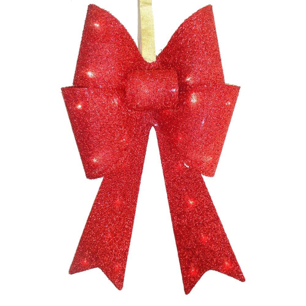 National Tree Company MZBO-20RL-B1 19.7-in Lighted Bow Battery-operated Christmas Decor