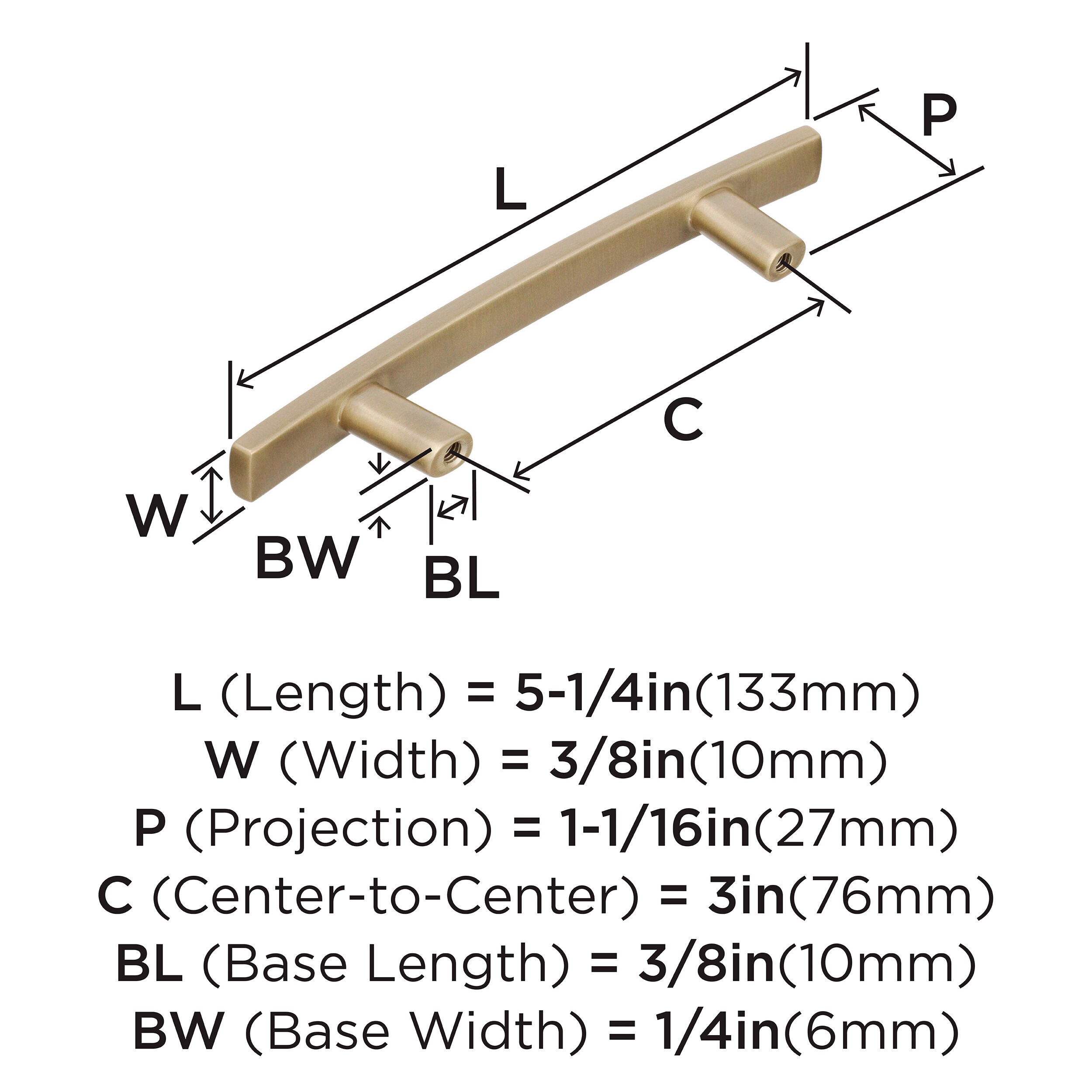 Amerock 25VMP26201BBZ Cabinet-Pulls - View #3