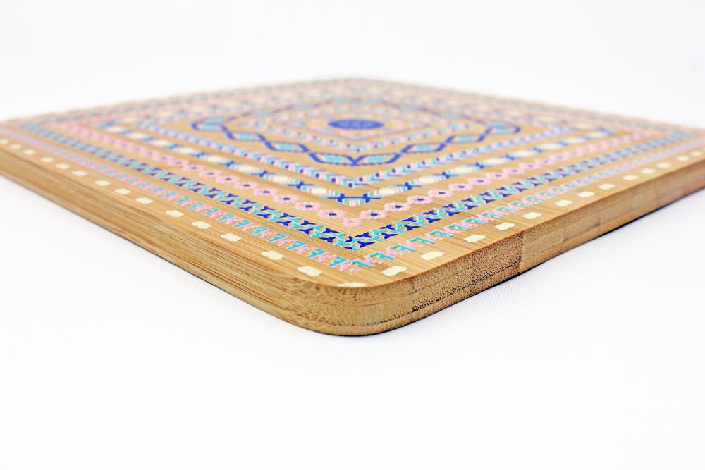 BergHOFF 2212567 Bamboo Multi-Colored Trivets, Set of 4
