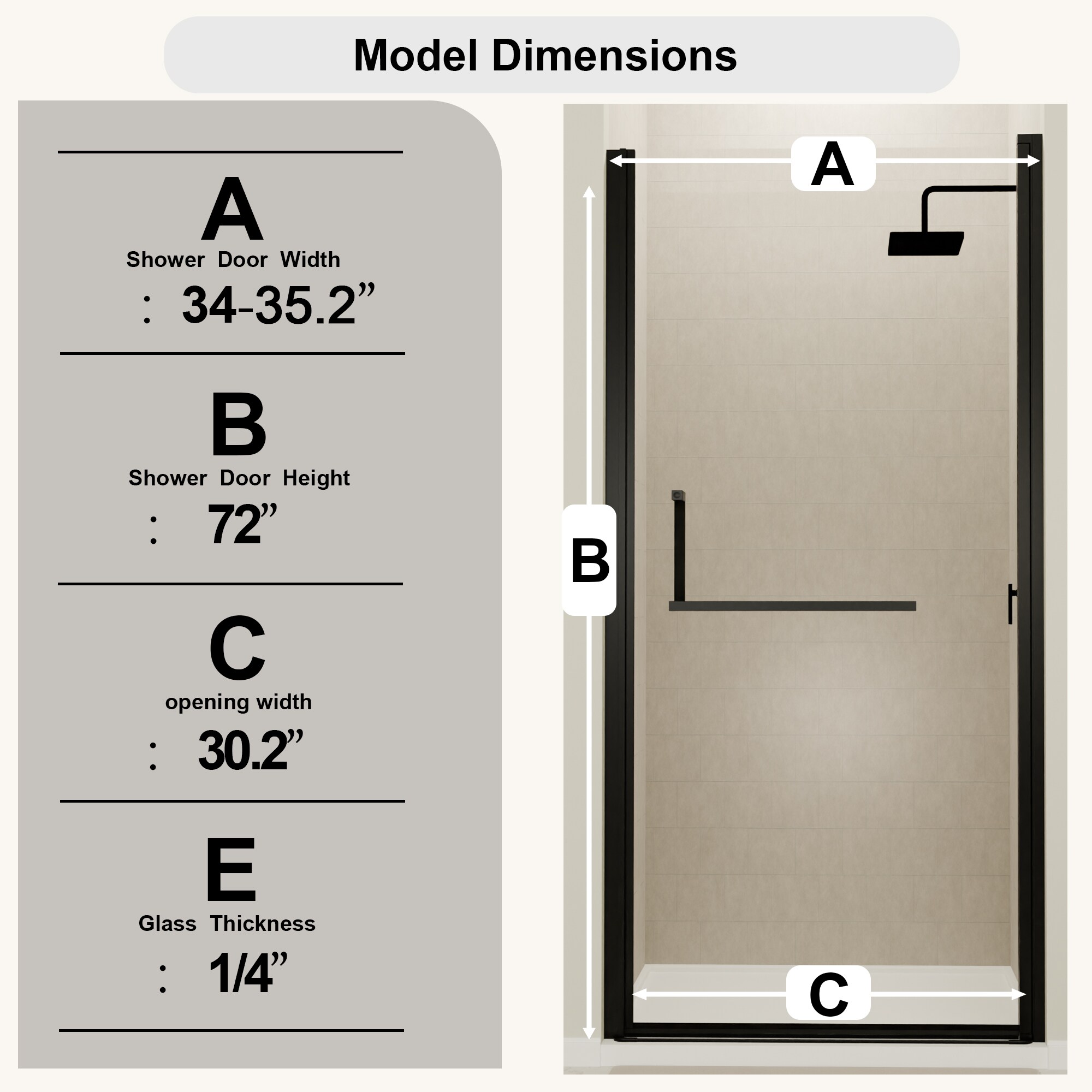 GLANZEND 6514D1X6P Shower-Doors - View #2