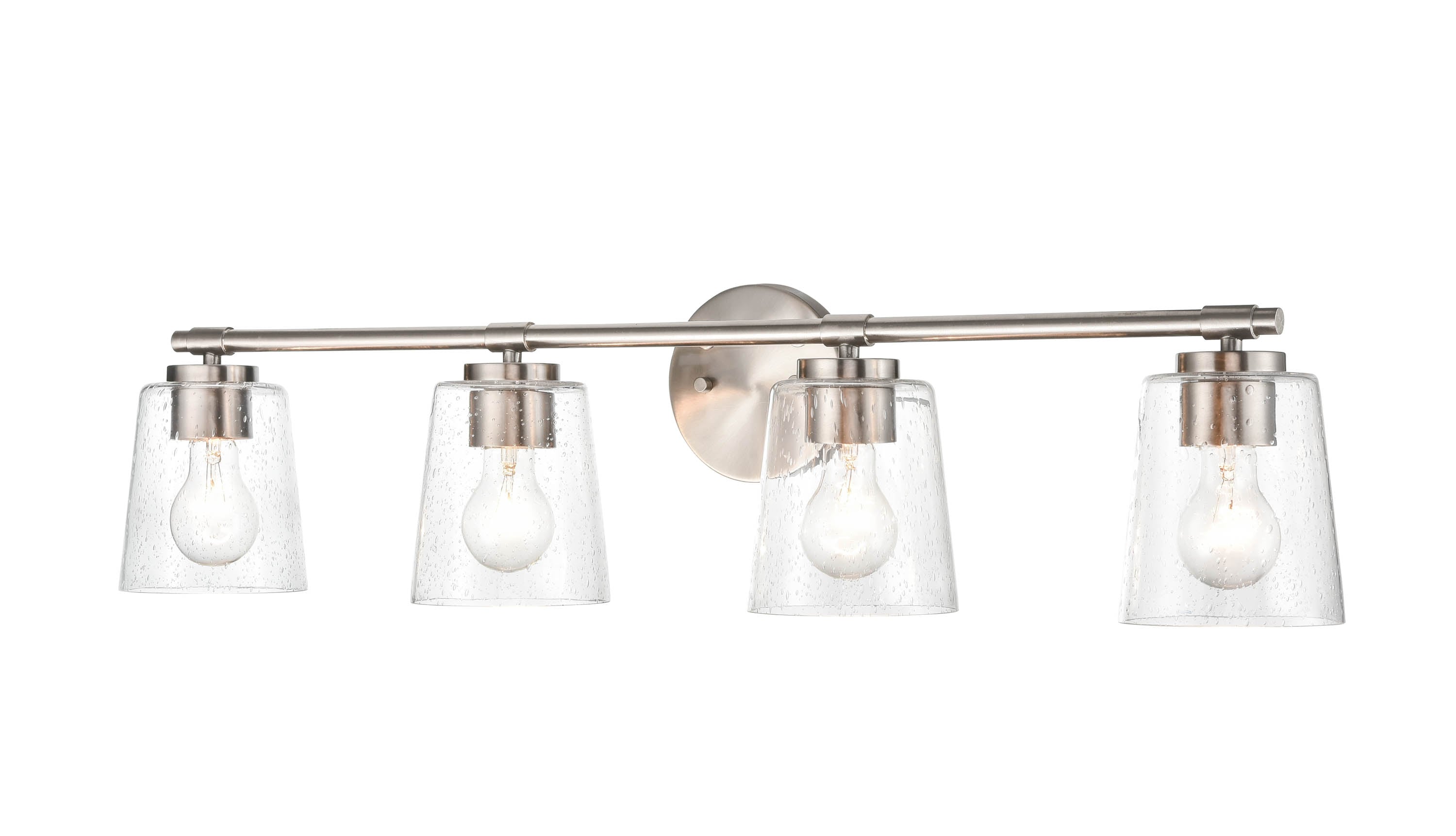 Millennium Lighting Vanity Lights 10.43-in 4-Light Brushed Nickel ...