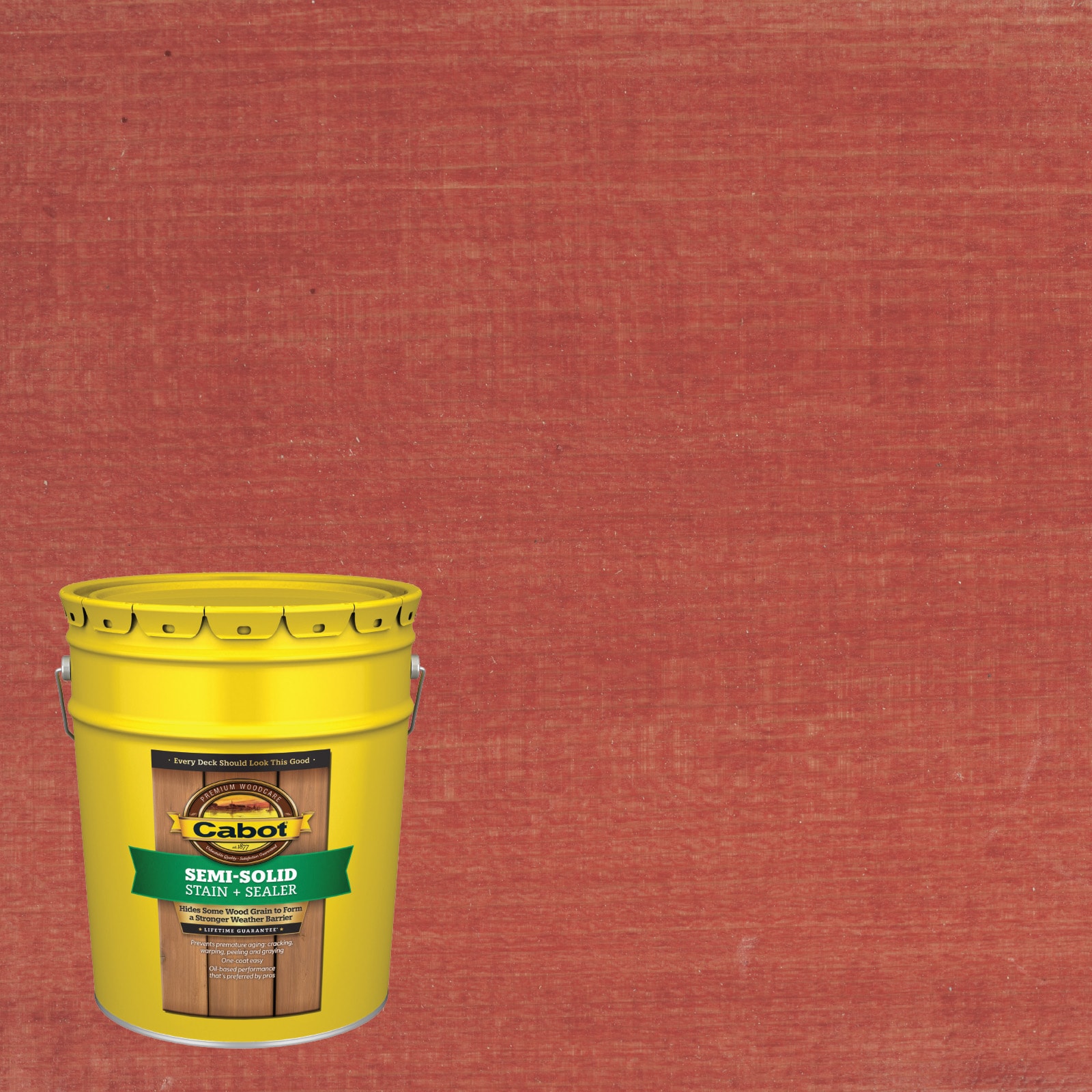 Cabot TILE RED-379512 Tintable Tile Red Semi-solid Exterior Wood Stain and Sealer in One ( 5-gallon )