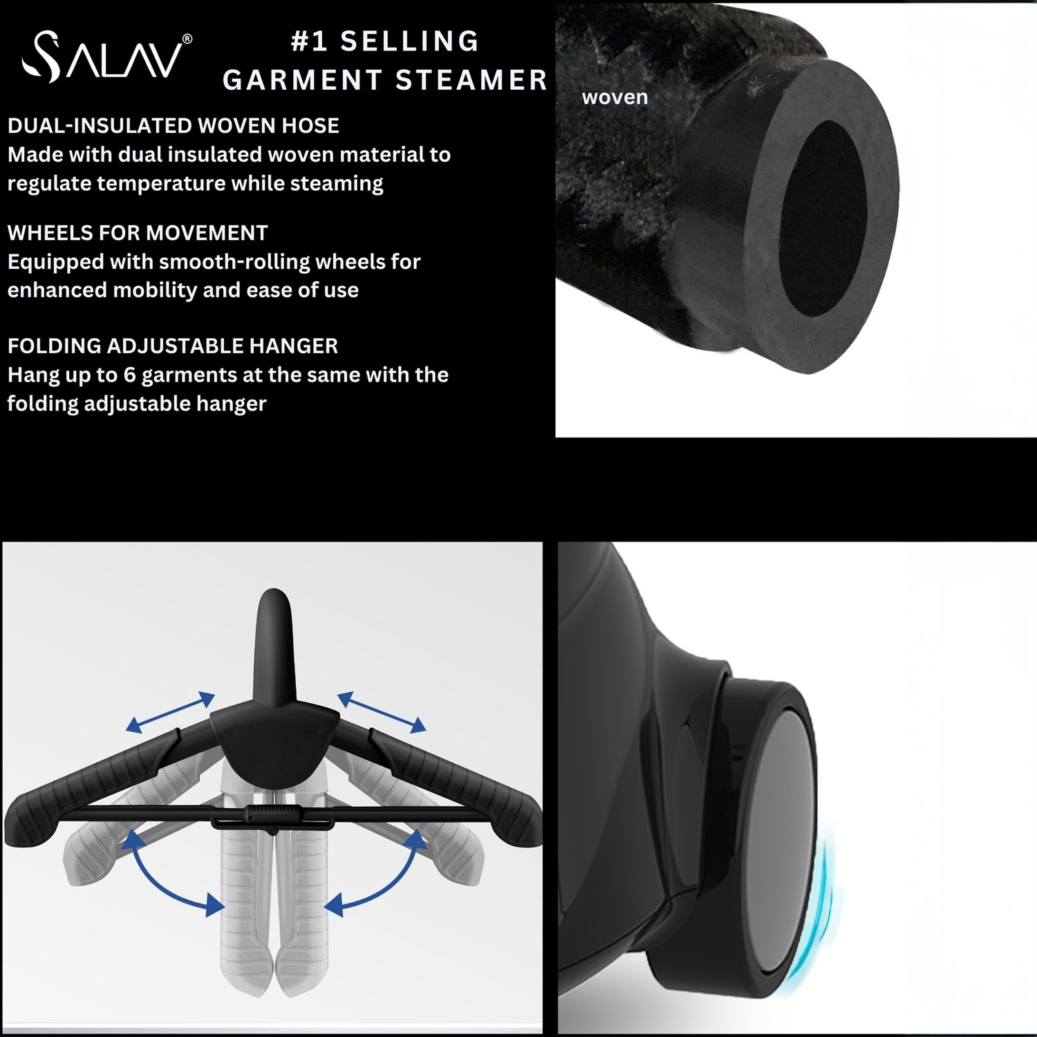 Salav PERF18AUTO BLACK Fabric-Steamers - View #4