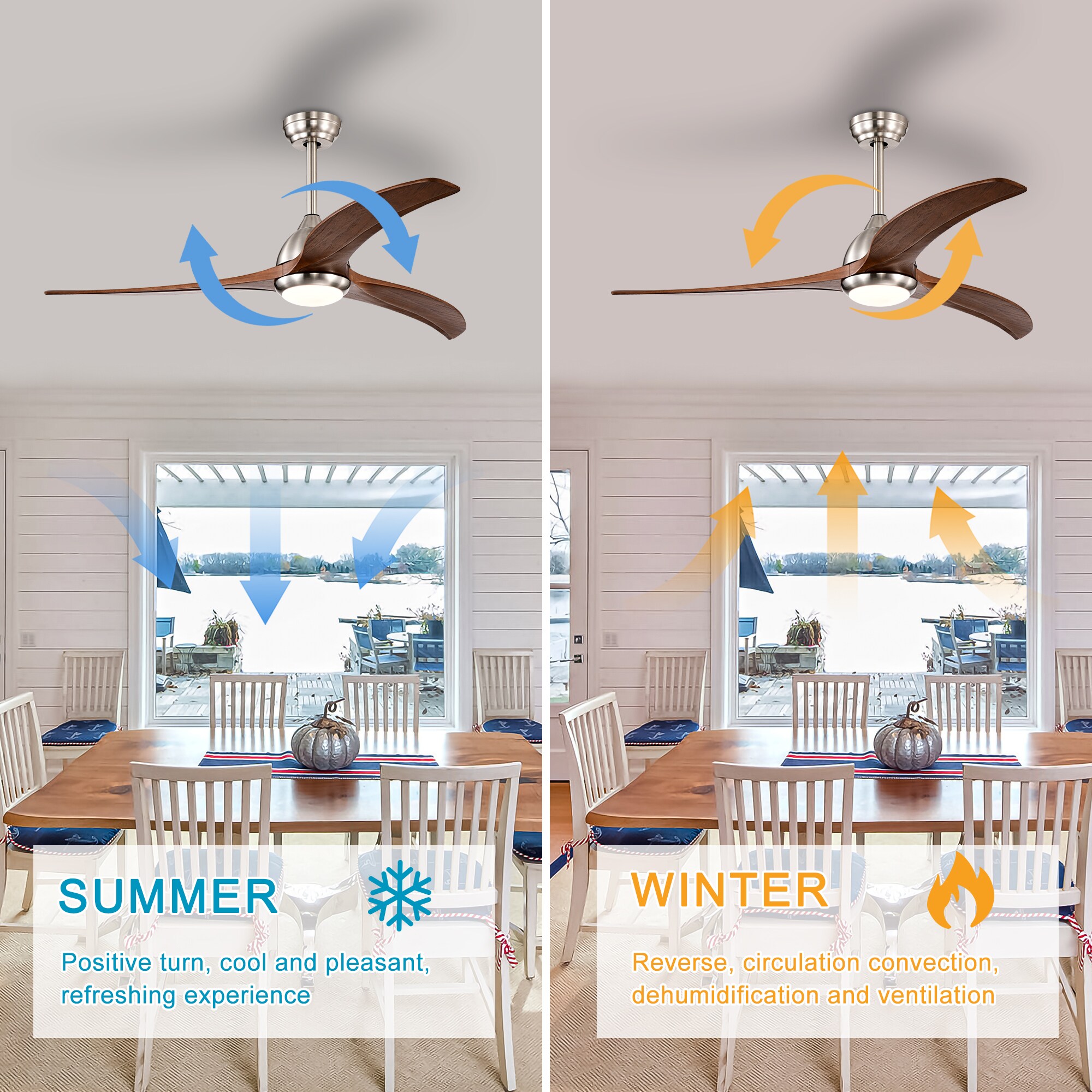 WELLFOR GYH52-1013-3WH Ceiling-Fans - View #6