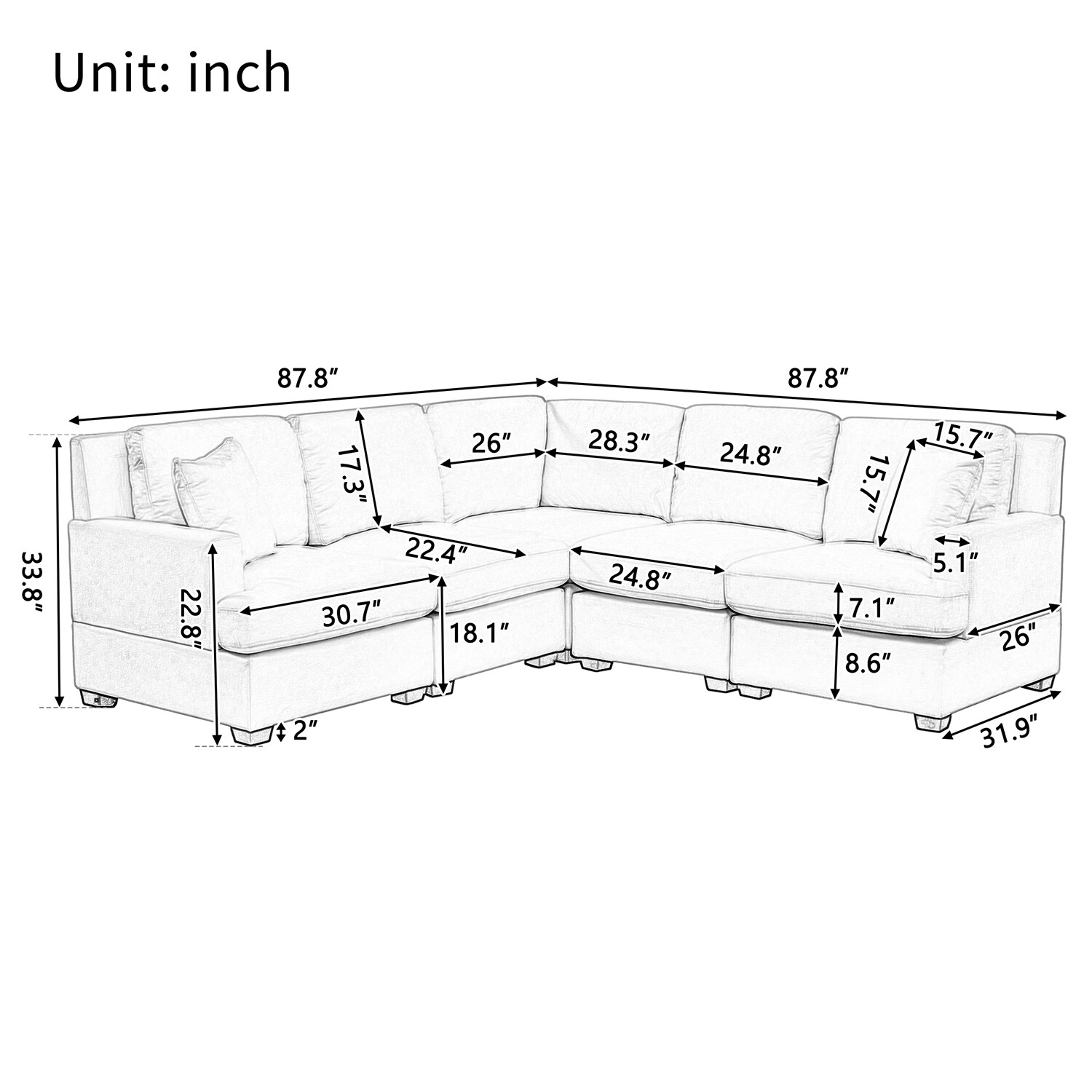 SINOFURN SYA010136GN Sofas-Loveseats - View #8