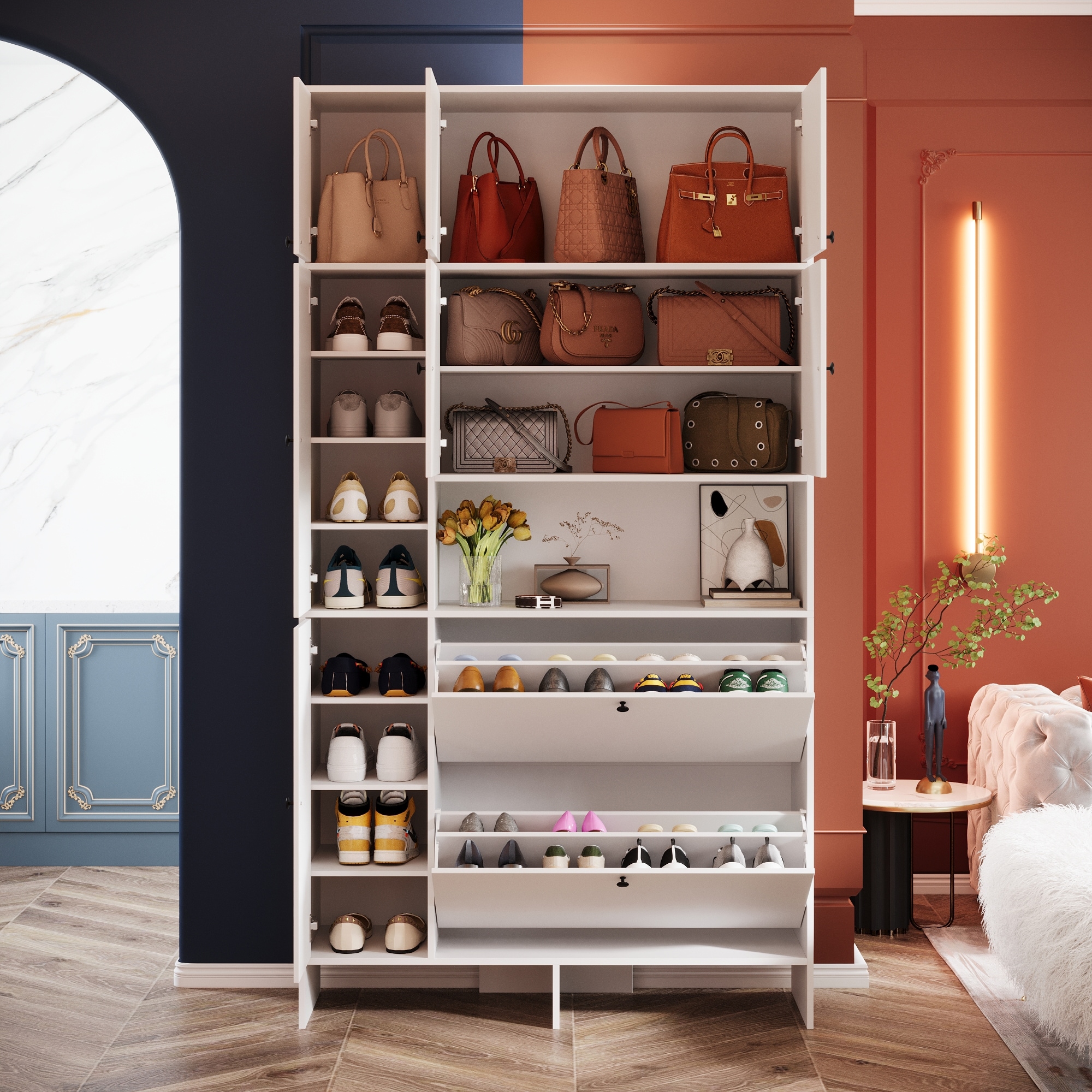 FUFU&GAGA KF210250-03+04 Modern Wardrobe White Armoire