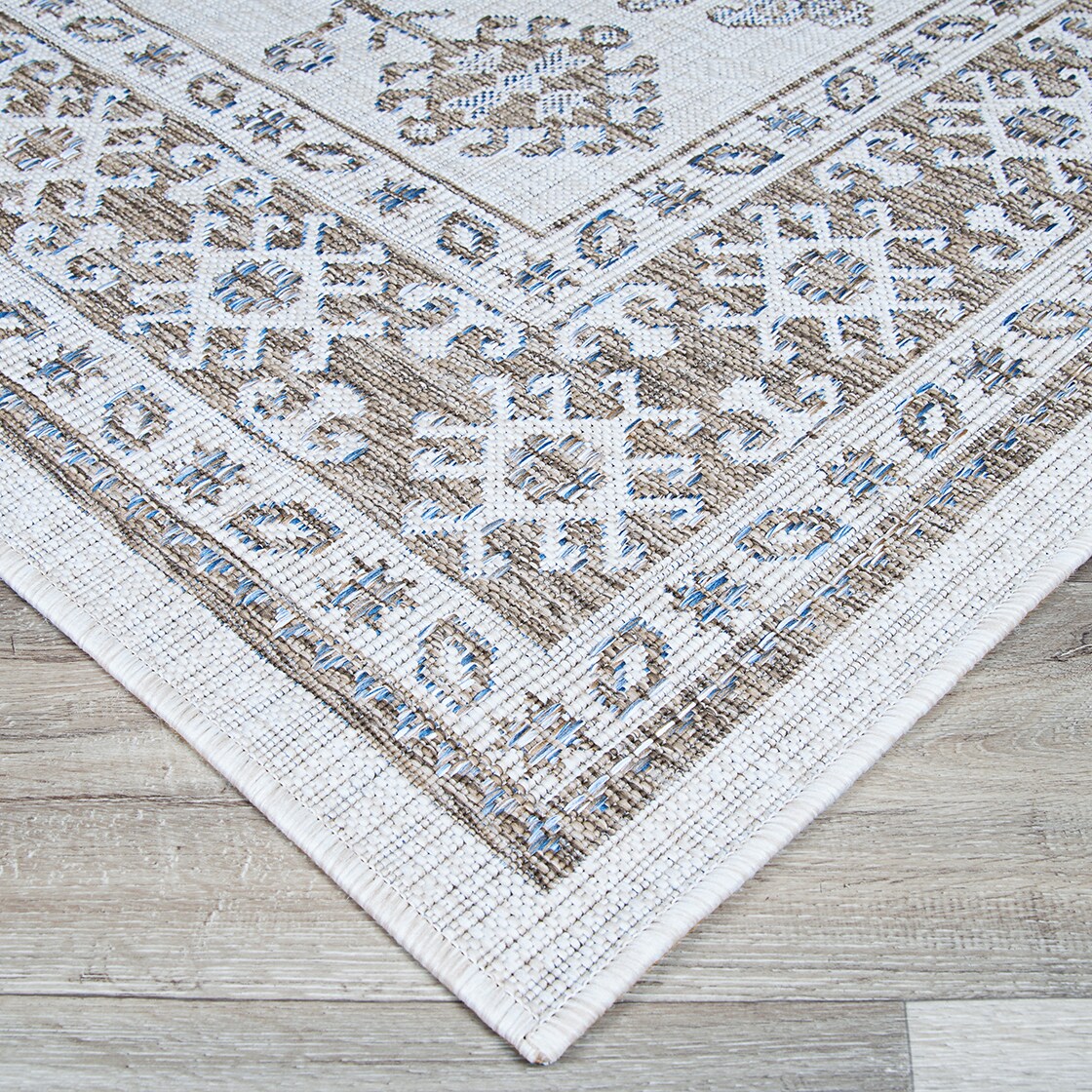 Charm Ivory and Sand Flat Woven Synthetic Rug