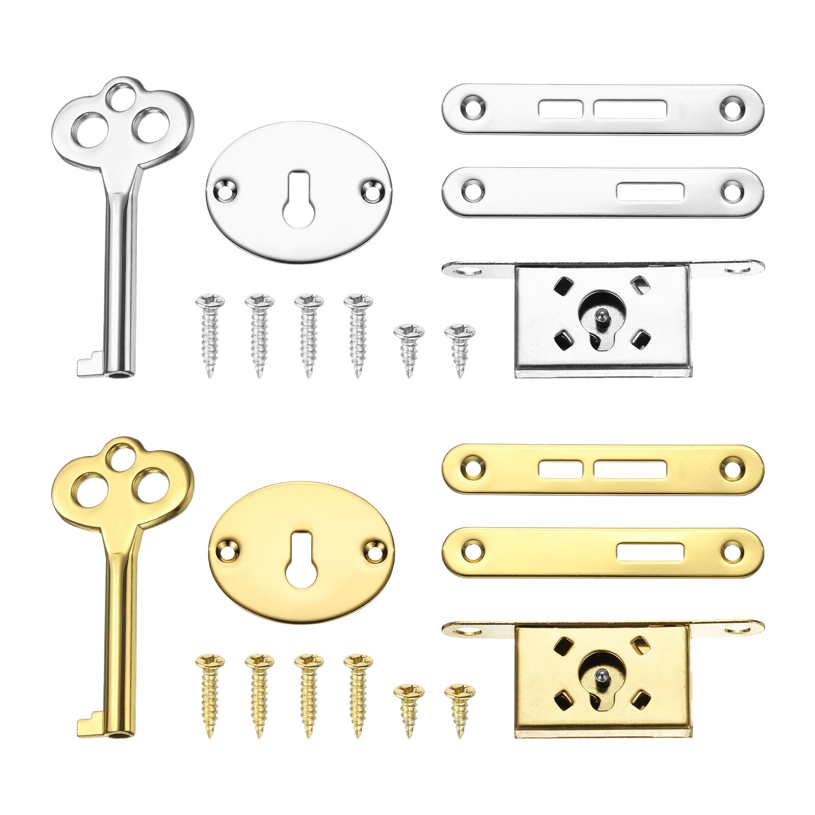 Unique Bargains Vintage Full Mortise Mini Locks with Key Set of 2 Zinc Alloy Mini Lock Jewelry Box Lock Replacement Box Lock for Cedar Box Wine Box and Cabinet Bronze #S25093000UX7218