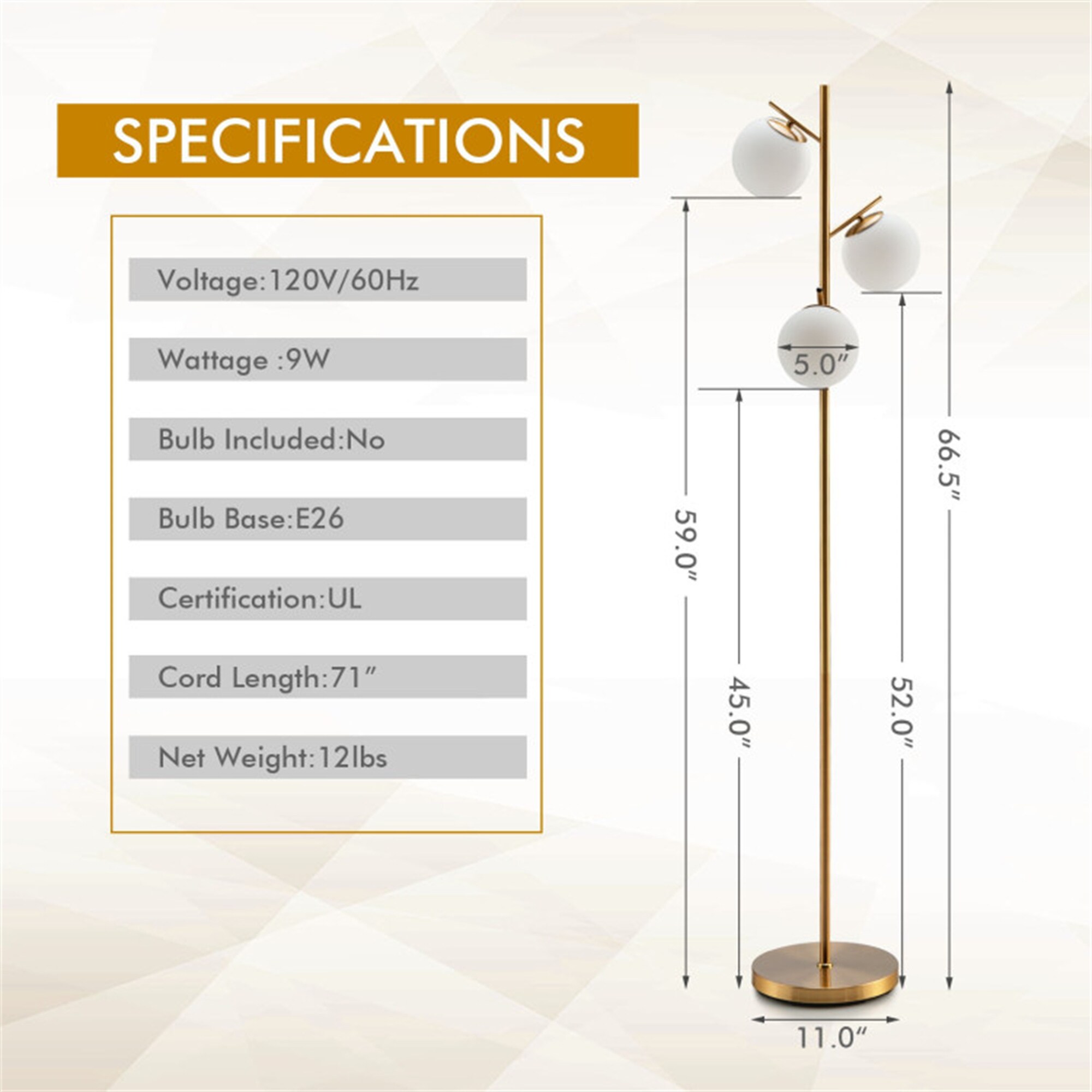 BABOOM BOM-30US-GD-OR floorlamps - View #9