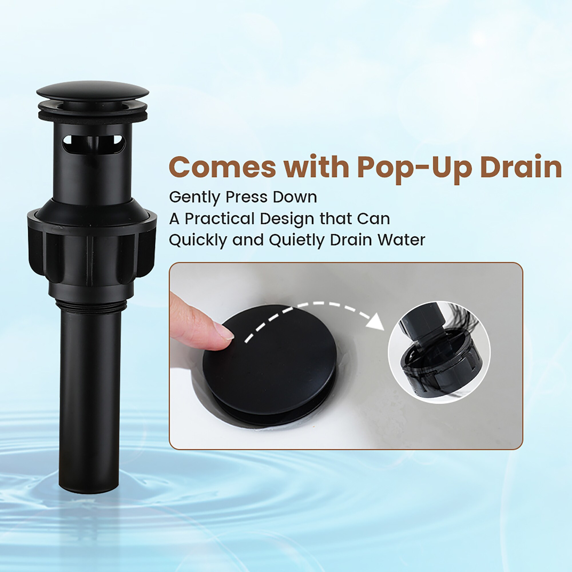 Matte Black Double Handle Mid Arc Bathroom Faucet