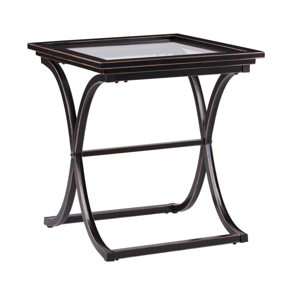 Boston Loft Furnishings Vogue Distressed Black Glass End Table in the ...