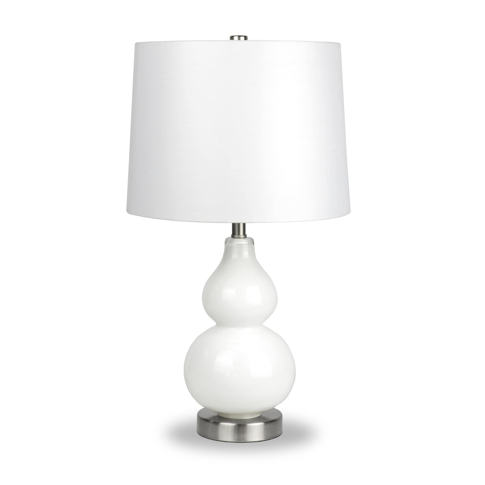 Hailey Home Katrina 2125-in White Rotary Socket Table Lamp with Fabric ...