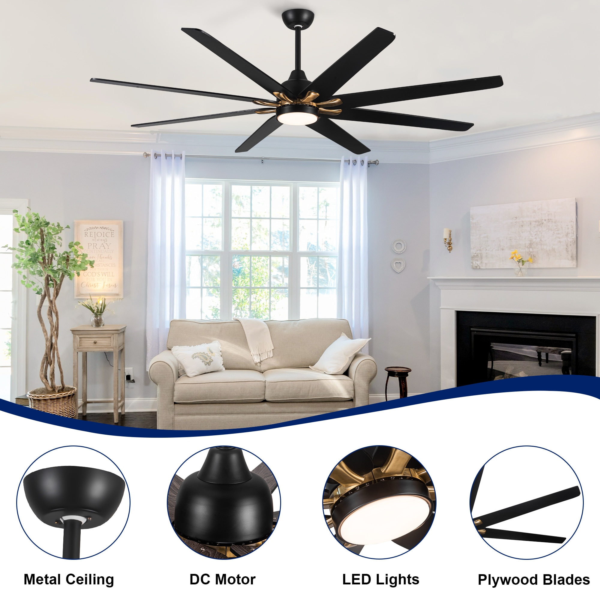 YUHAO LSDC1160BKG722 Ceiling-Fans - View #5