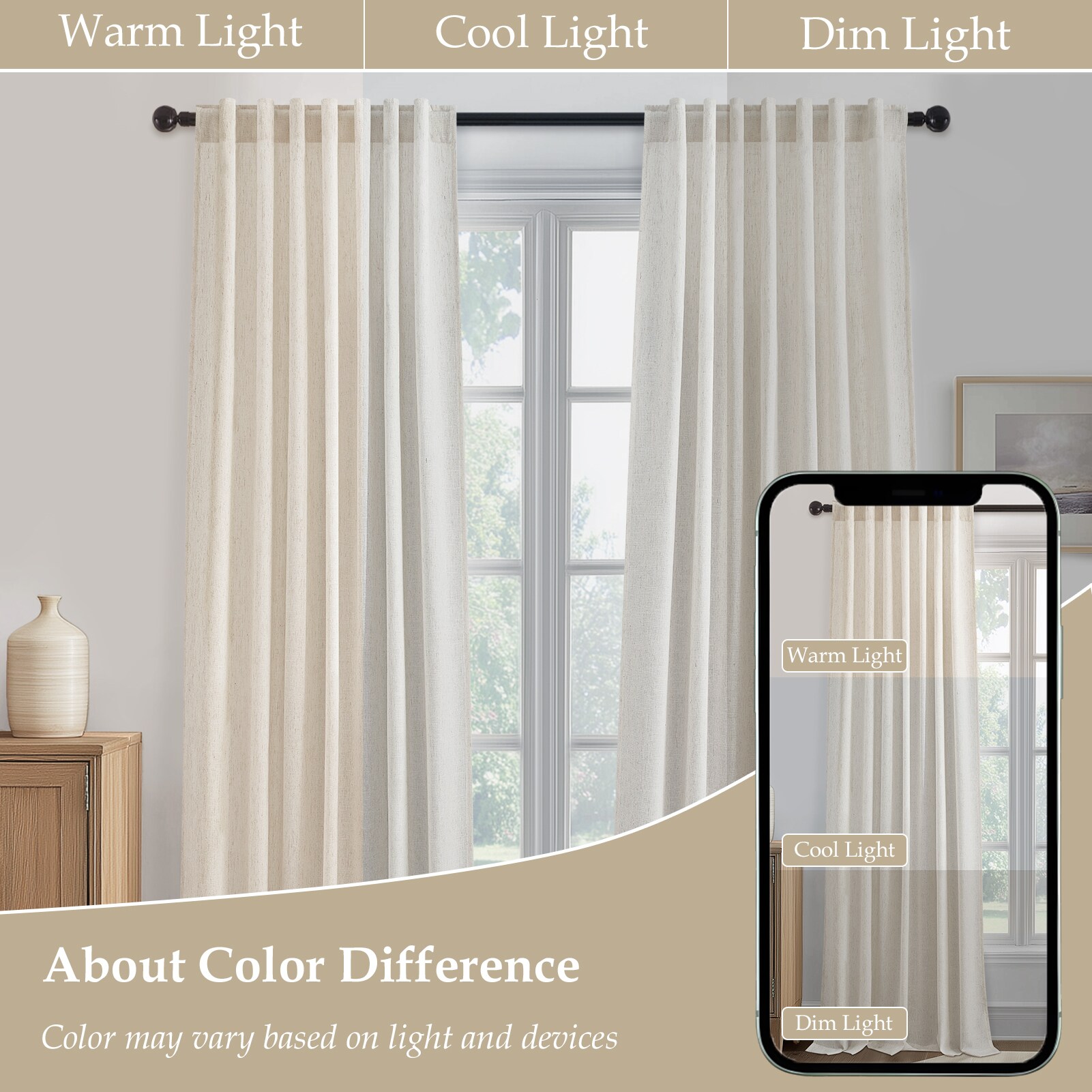 Topfinel 225RB NATURAL 52X96 curtains - View #7