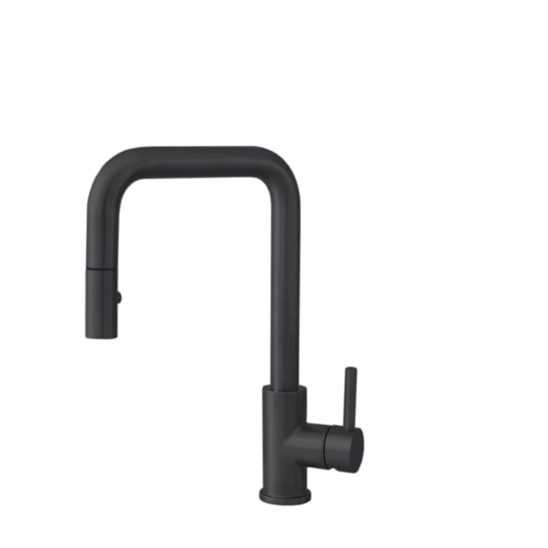 Stylish K-148N Rivo Black Matte Single Handle Deck-mount Kitchen Faucet with Sprayer