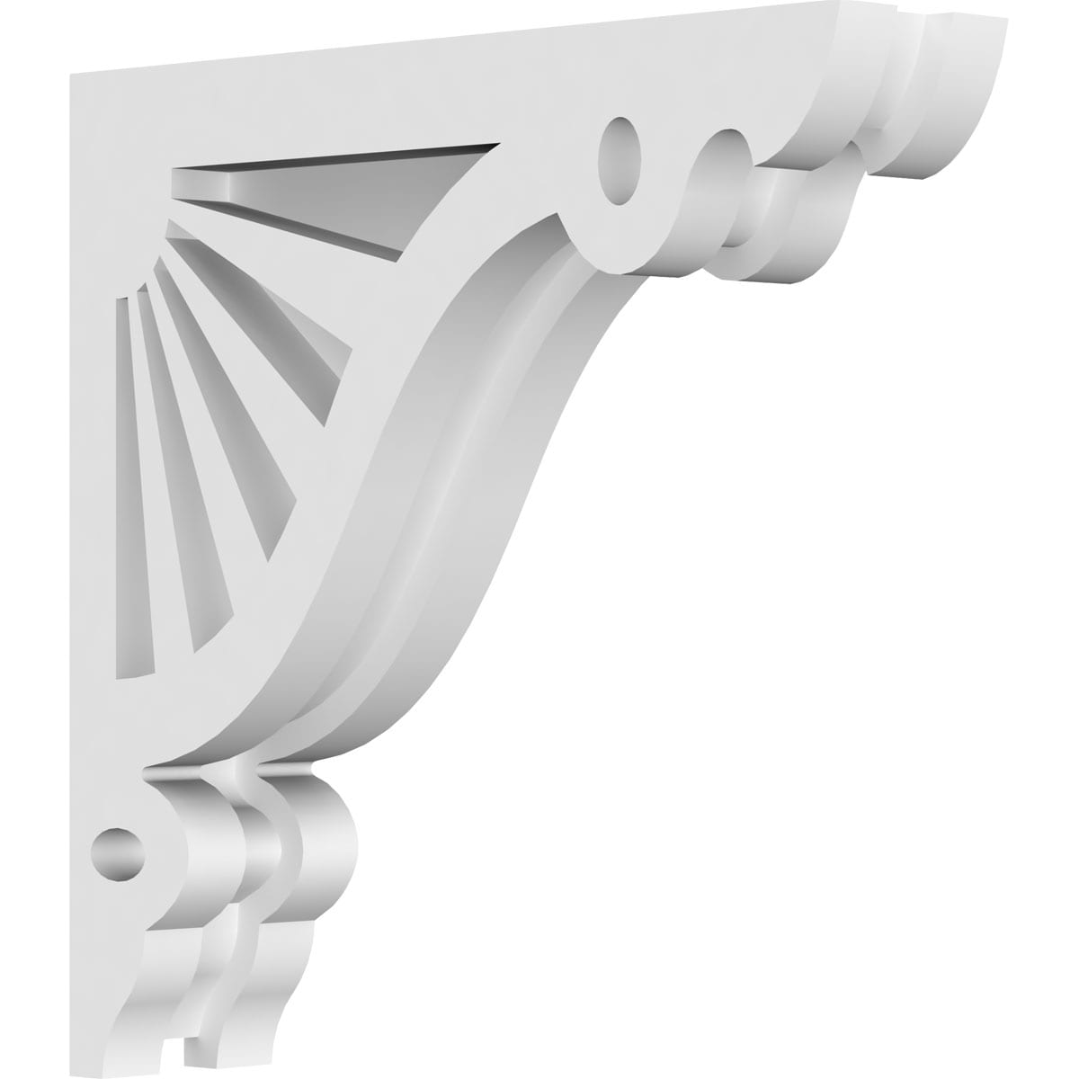 Ekena Millwork CORP01X08X08MA 1.875-in x 8-in x 8-in Marshall Unfinished White PVC Paintable Corbel
