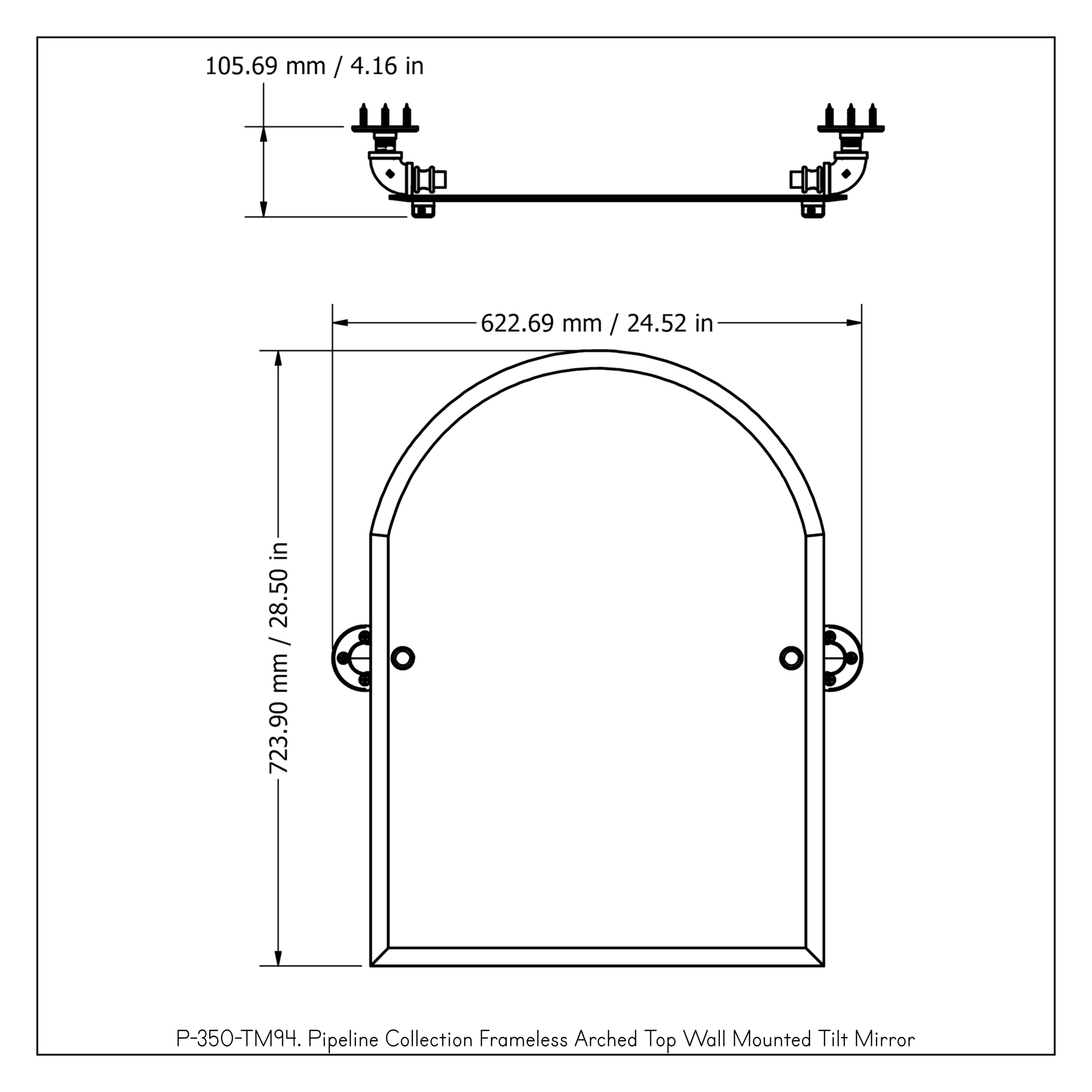Allied Brass P-350-TM94-BKM Framed-Bath-Mirrors - View #4