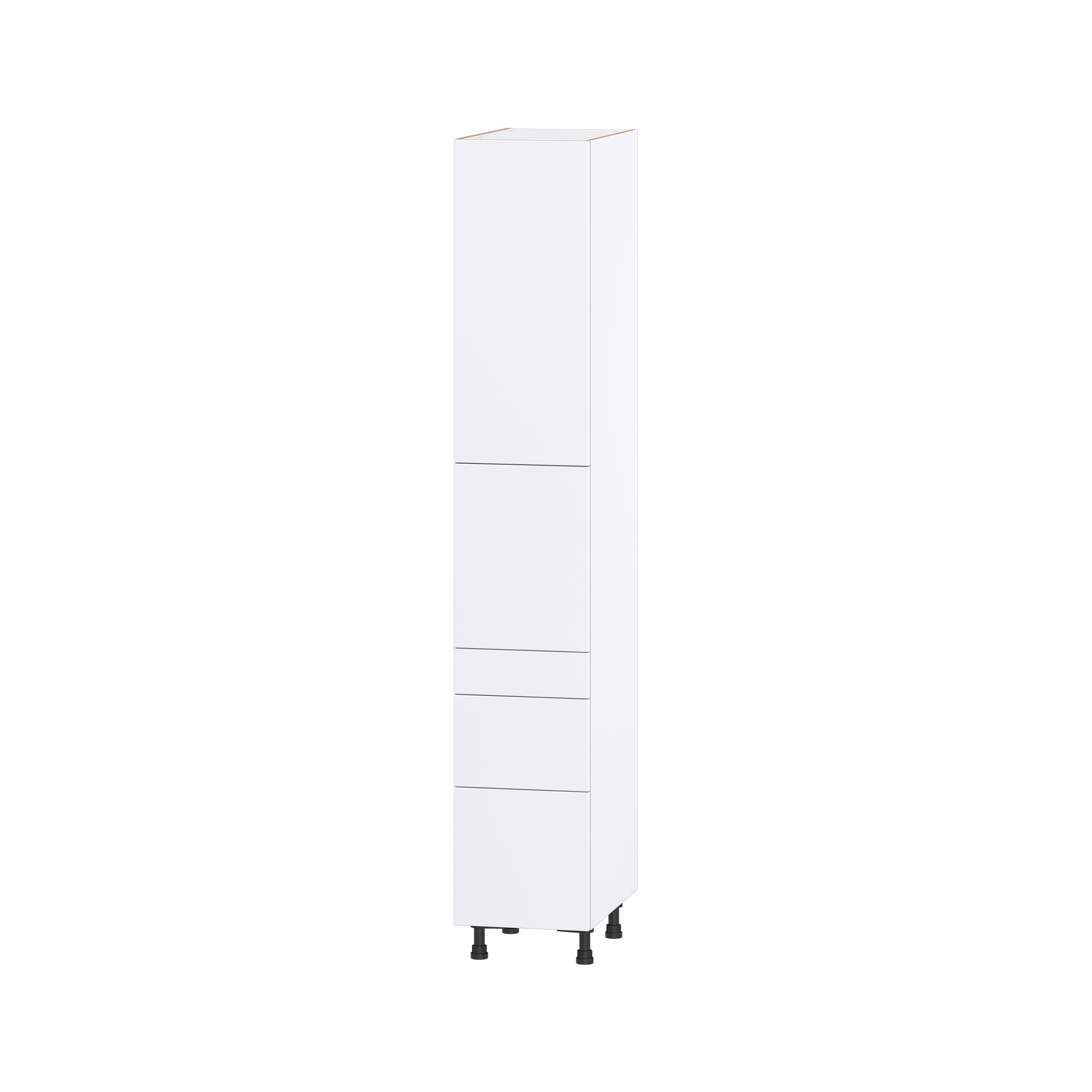Hugo&Borg DST3D152489.5I2-LA Lasalle 15-in W x 89.5-in H x 24-in D Bright White Slab 5 -Drawers Drawer Pantry Fully assembled Cabinet (Flat Panel Shaker)