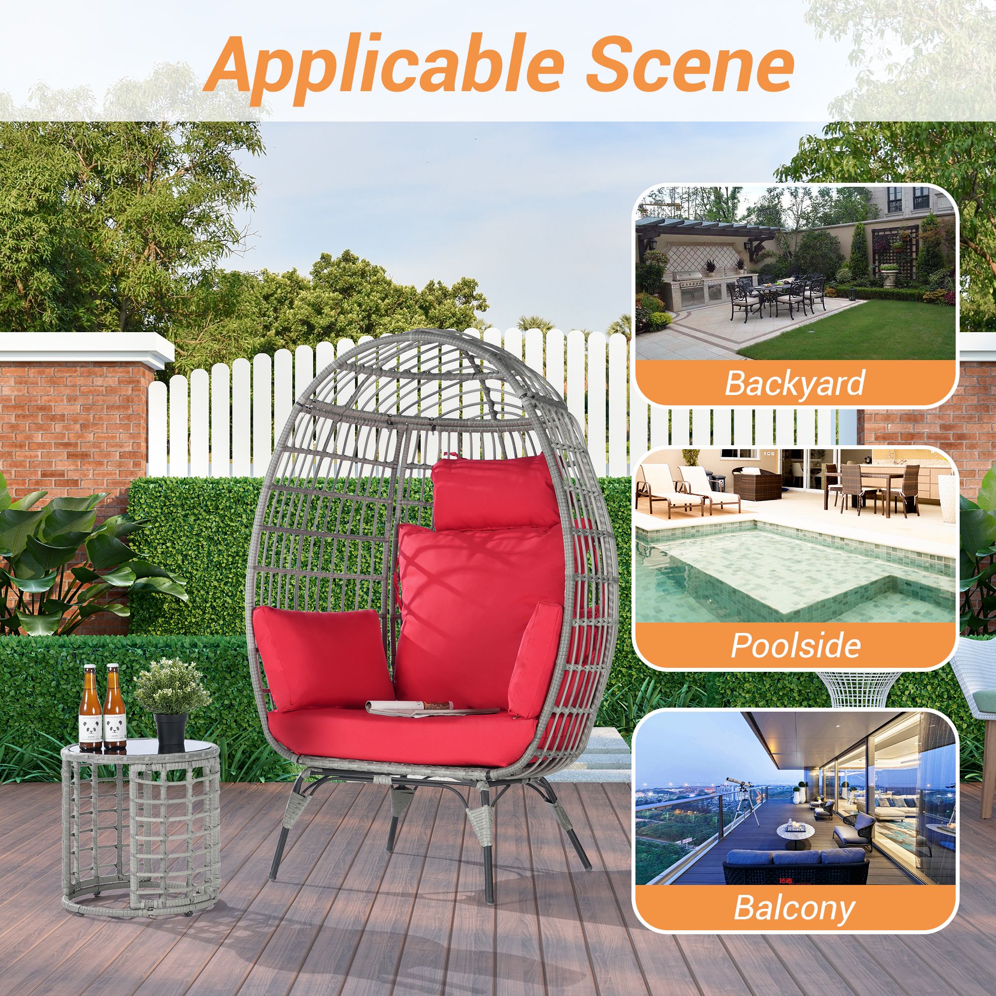 SANSTAR L-JDC67RD-3P Patio-Conversation-Sets - View #5