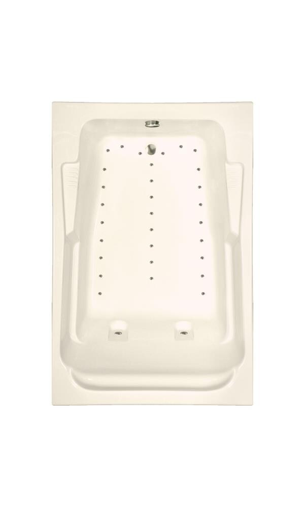 WaterTECH A7248 BONE Designer 47.75-in x 71.75-in Bone Acrylic Drop-In Air Bath (Reversible Drain)