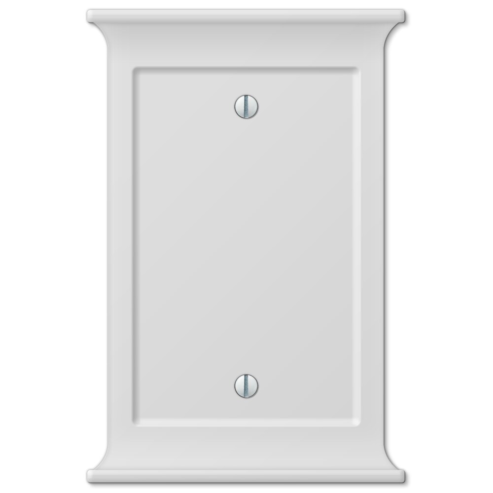 allen + roth 2050BW Capitol 1 -Gang Standard Size White Composite wood Indoor Blank Wall Plate