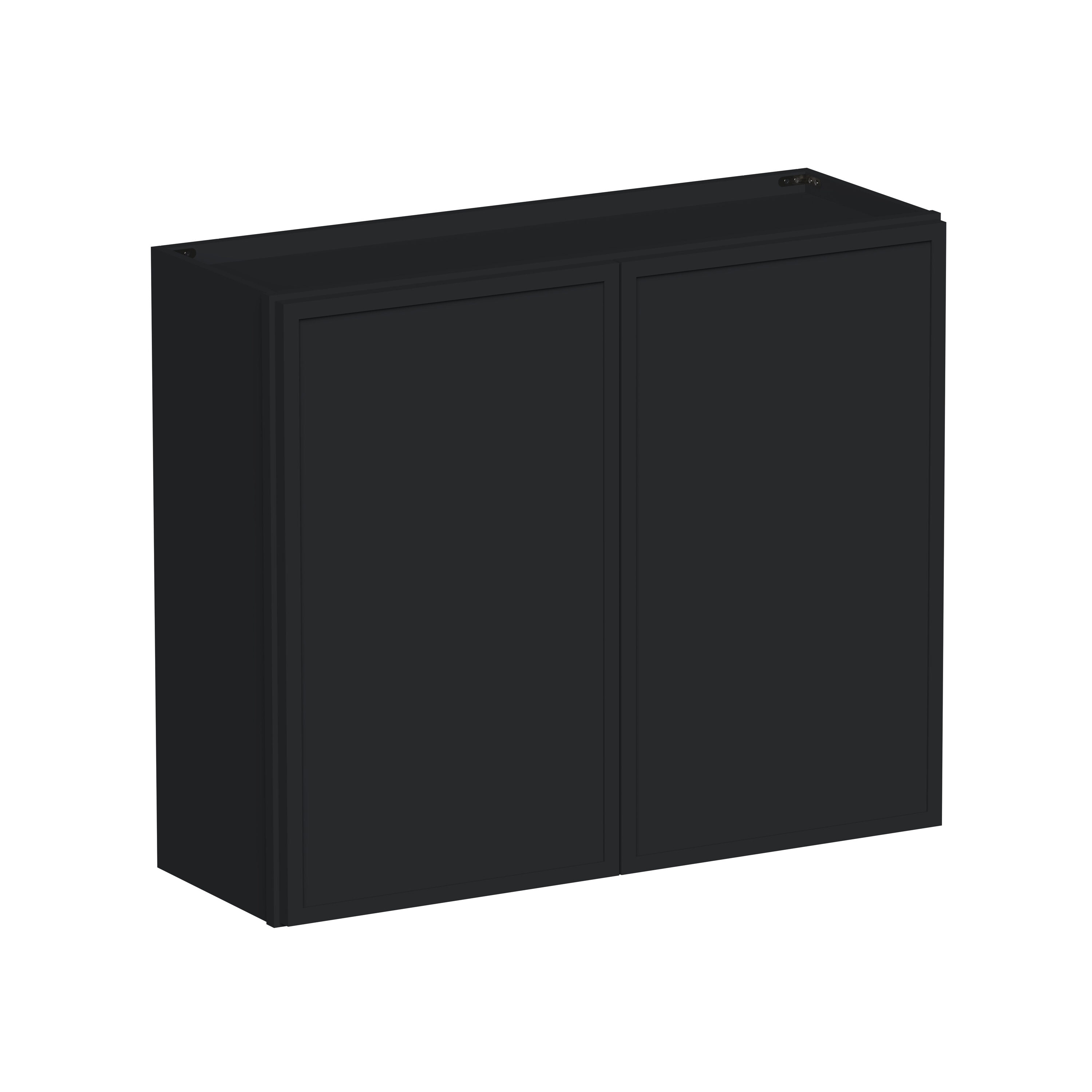 Boyel Living 36-in W x 30-in H x 12-in D Black Shaker Ready-to-Assemble Kitchen Wall Cabinet with Soft-Close Hardware #BL-W3630SSE