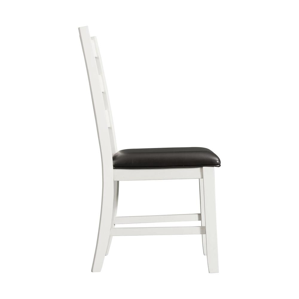 Tuttle Brown and White Drop Leaf Dining Set with Ladder Back Chairs