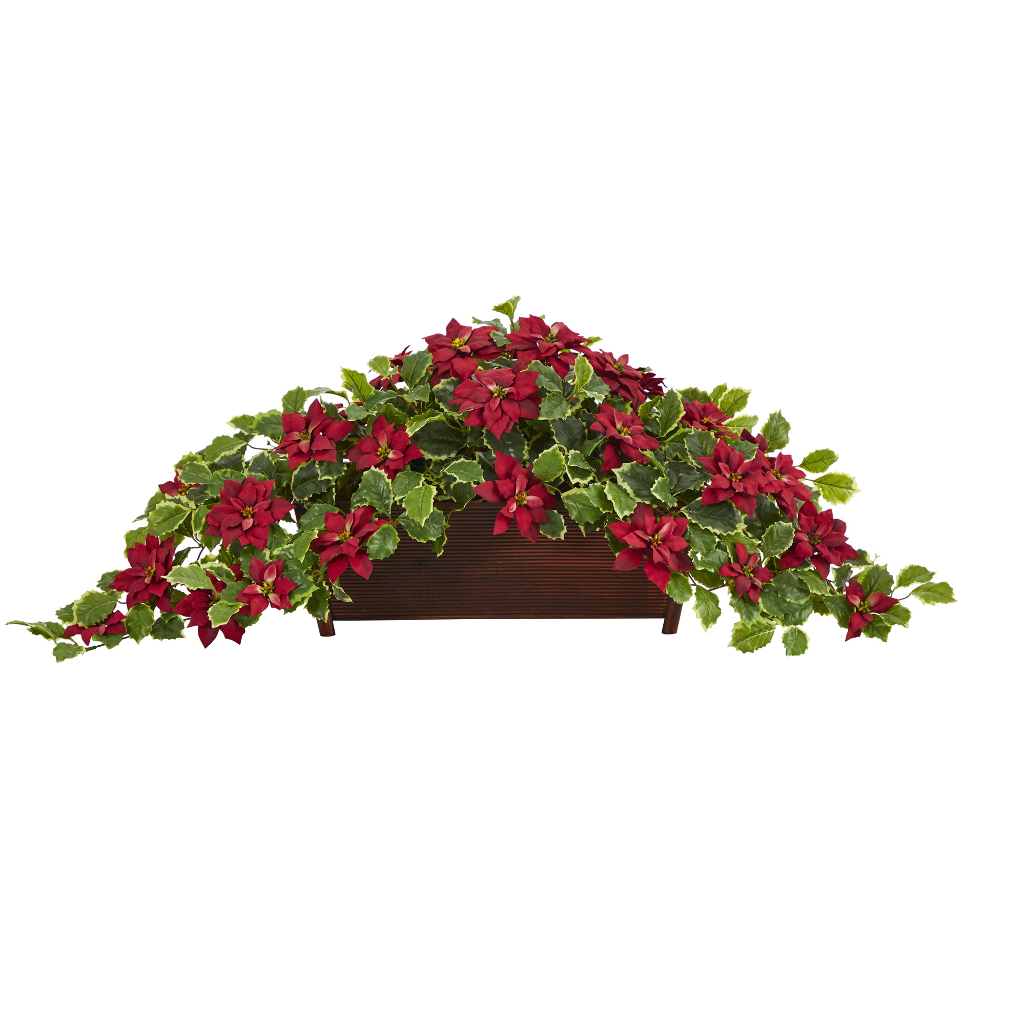 Nearly Natural 16-in Red Indoor Poinsettia Artificial Flower at Lowes.com