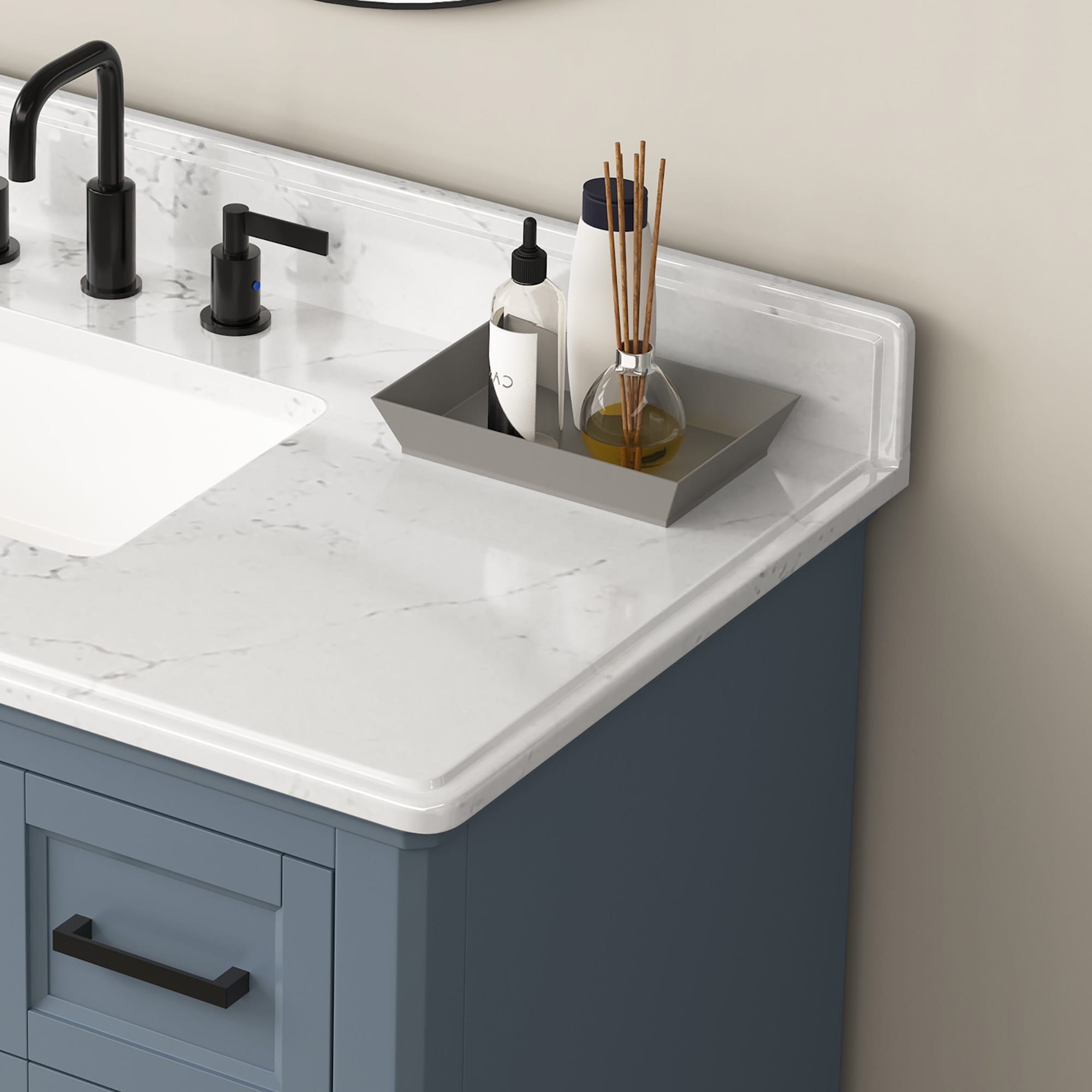 DELUXE LIVING Rawsonville 37-in Blue Undermount Single Sink