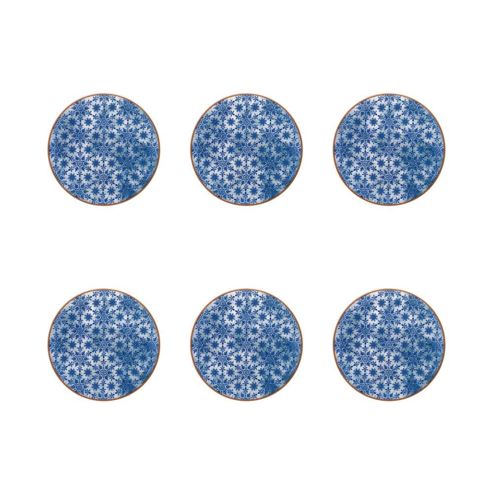 Manhattan Comfort AMA5-5610 6-Piece Blue Stoneware Dinnerware