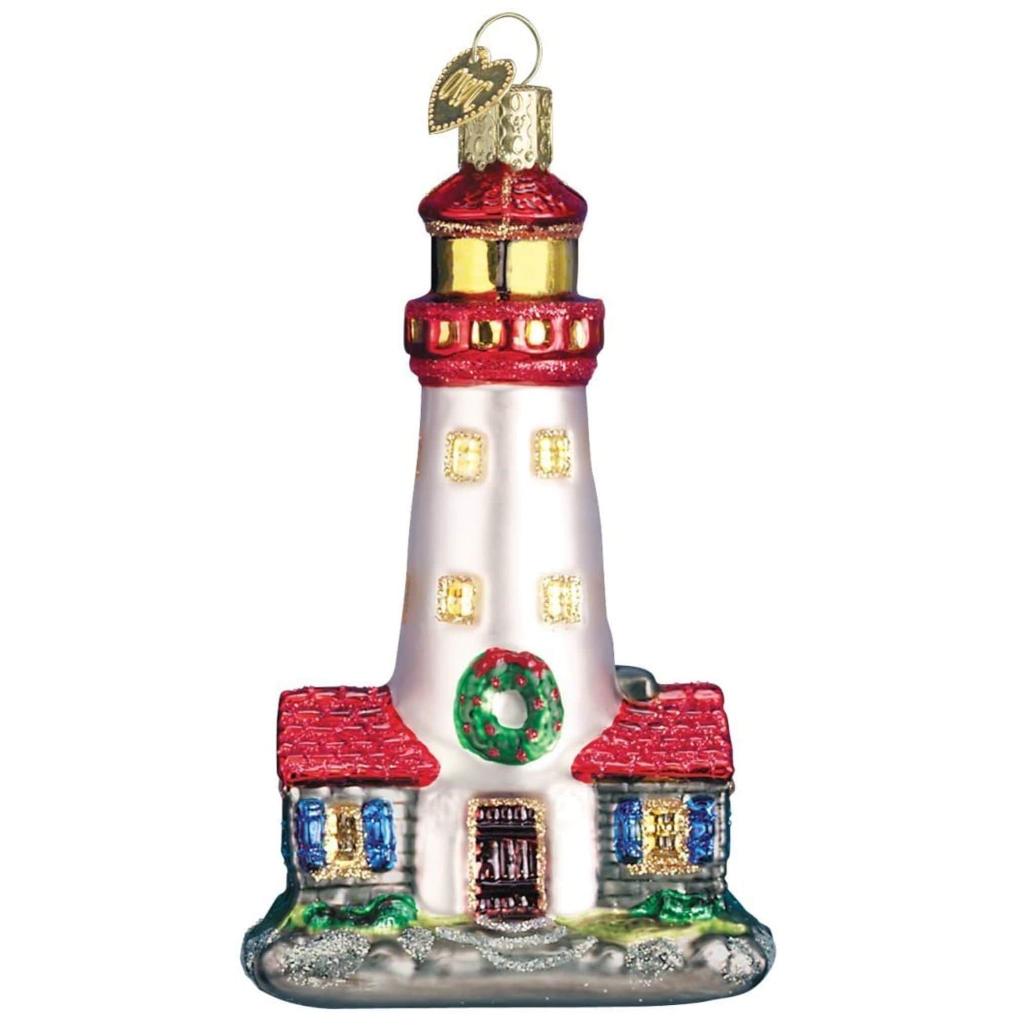 Old World Christmas 729343200037 Glass Blown Ornament for Christmas Tree - Lighthouse