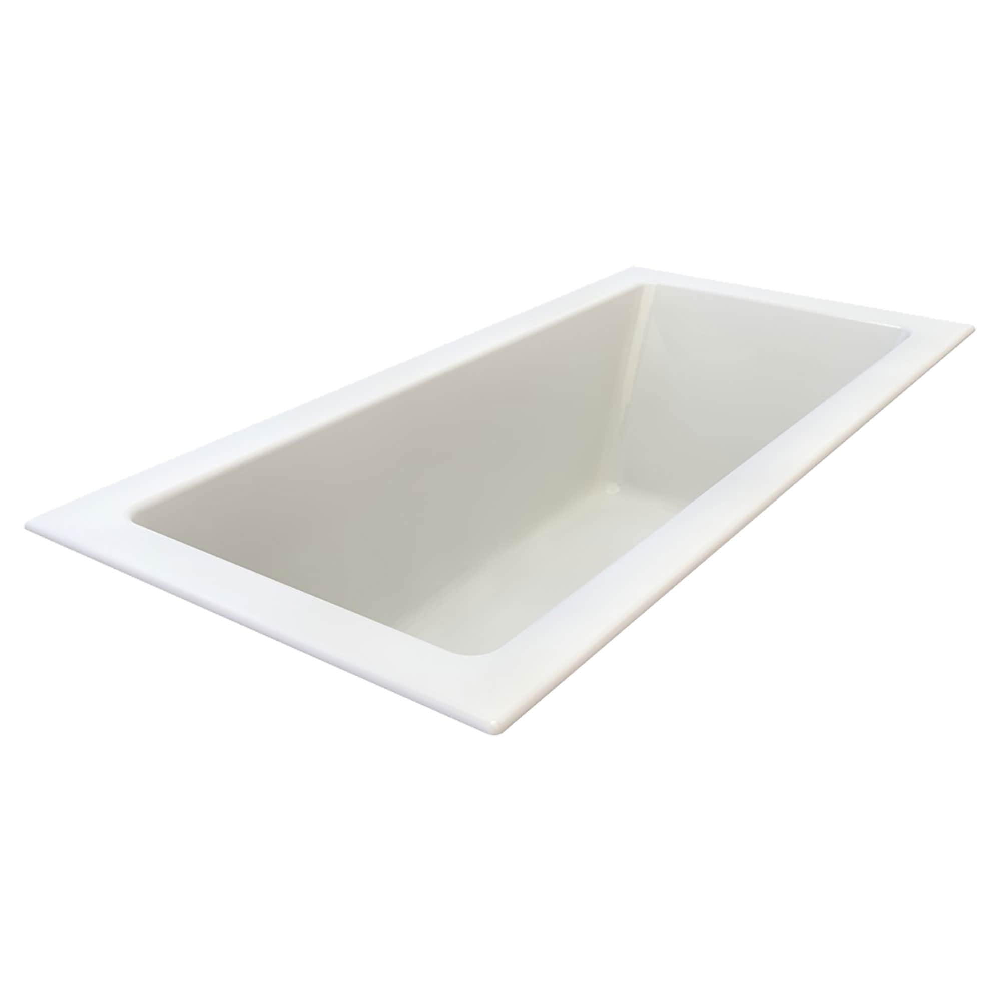 Studio 74.5'' White Acrylic Drop-In Soaking Bathtub