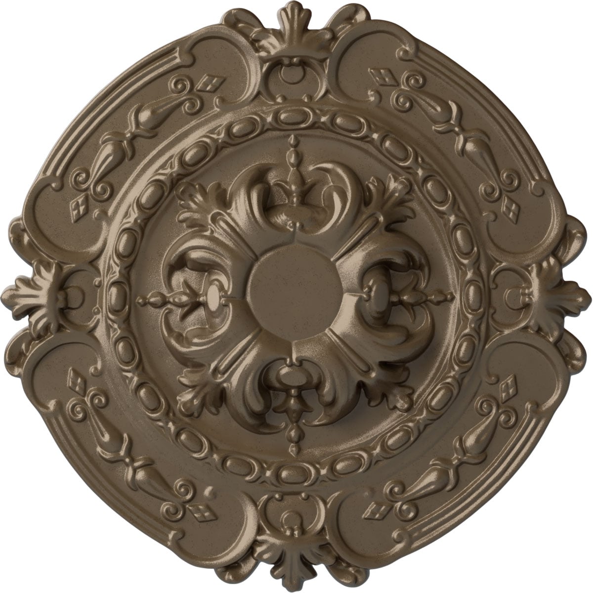 Ekena Millwork CM17SOWSS Southampton 16.375-in W x 16.375-in L Painted Warm Silver Polyurethane Whole Ceiling Medallion