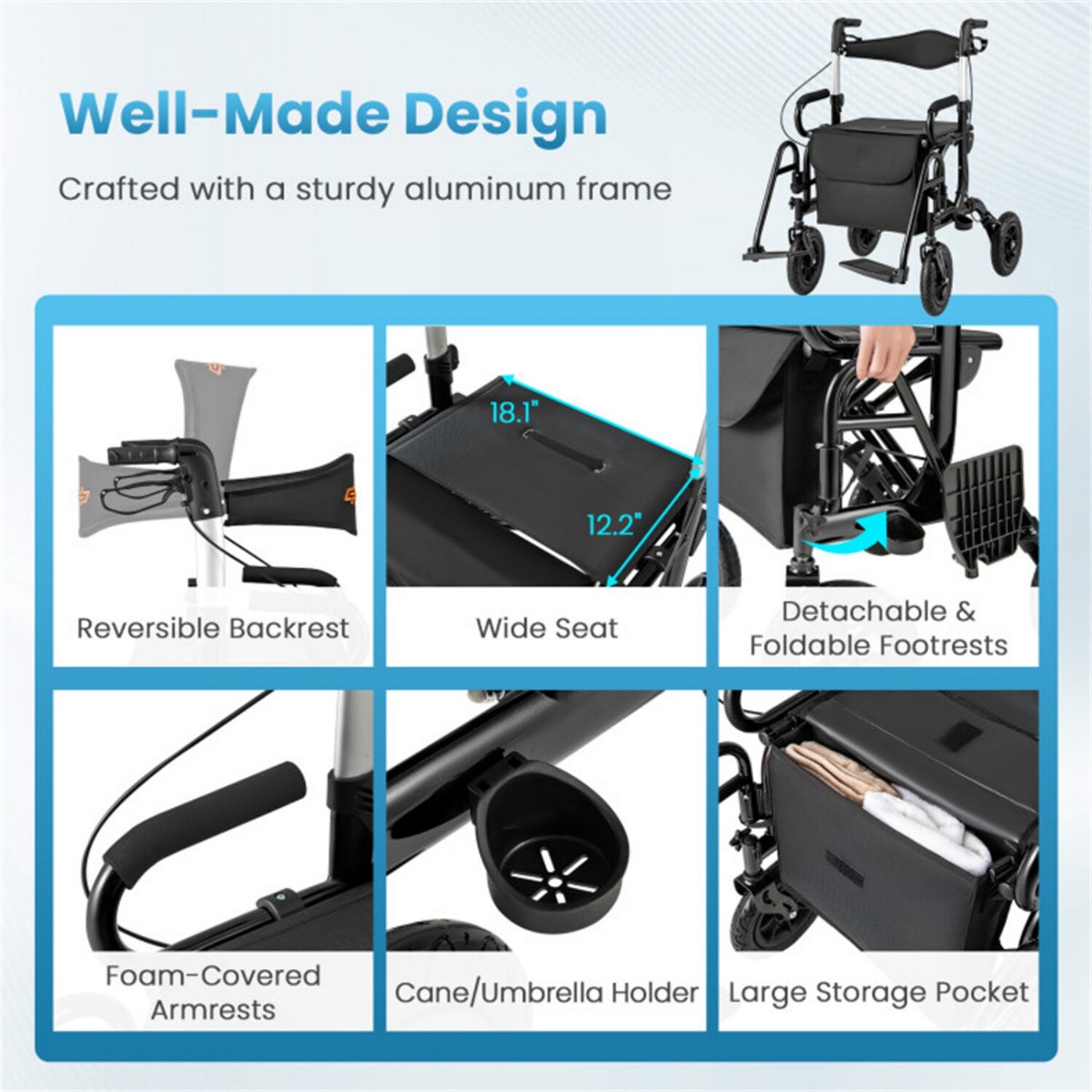 Meibamake 48141640-SYCFM001 Walkers-Wheelchairs-Rollators - View #9