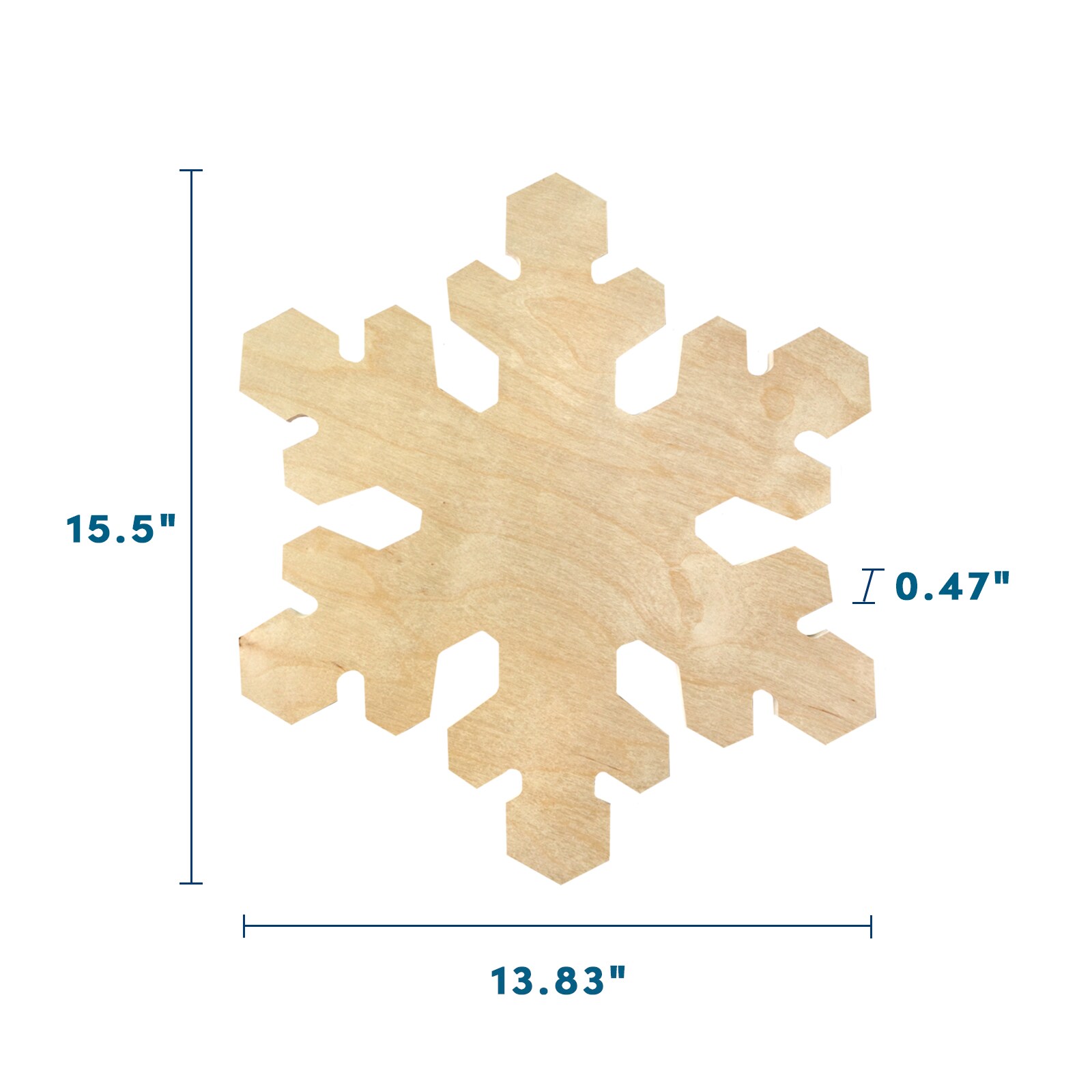 White Wood Snowflake Statue, 15 in.