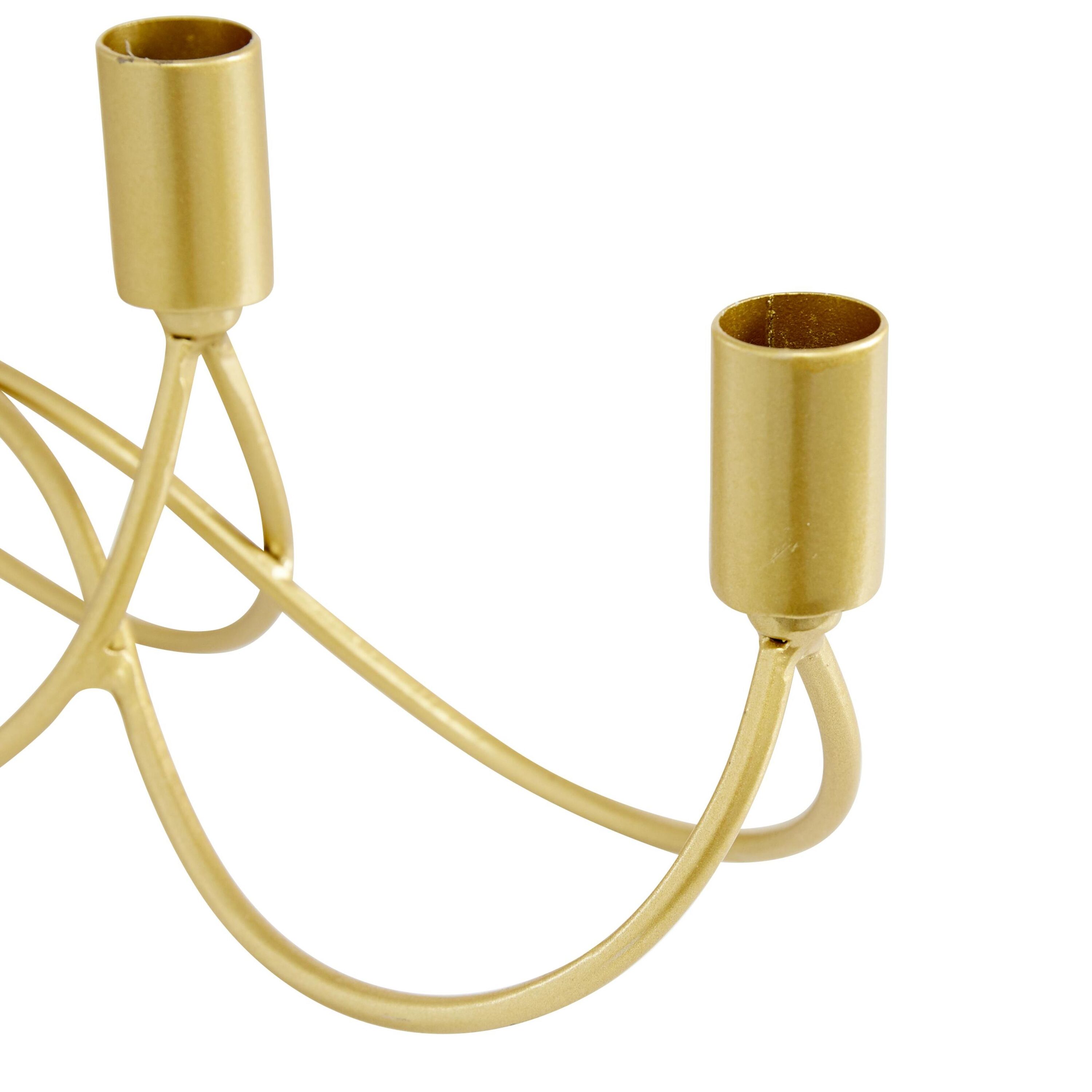 Gold Metal 4-Holder Arched Contemporary Candelabra