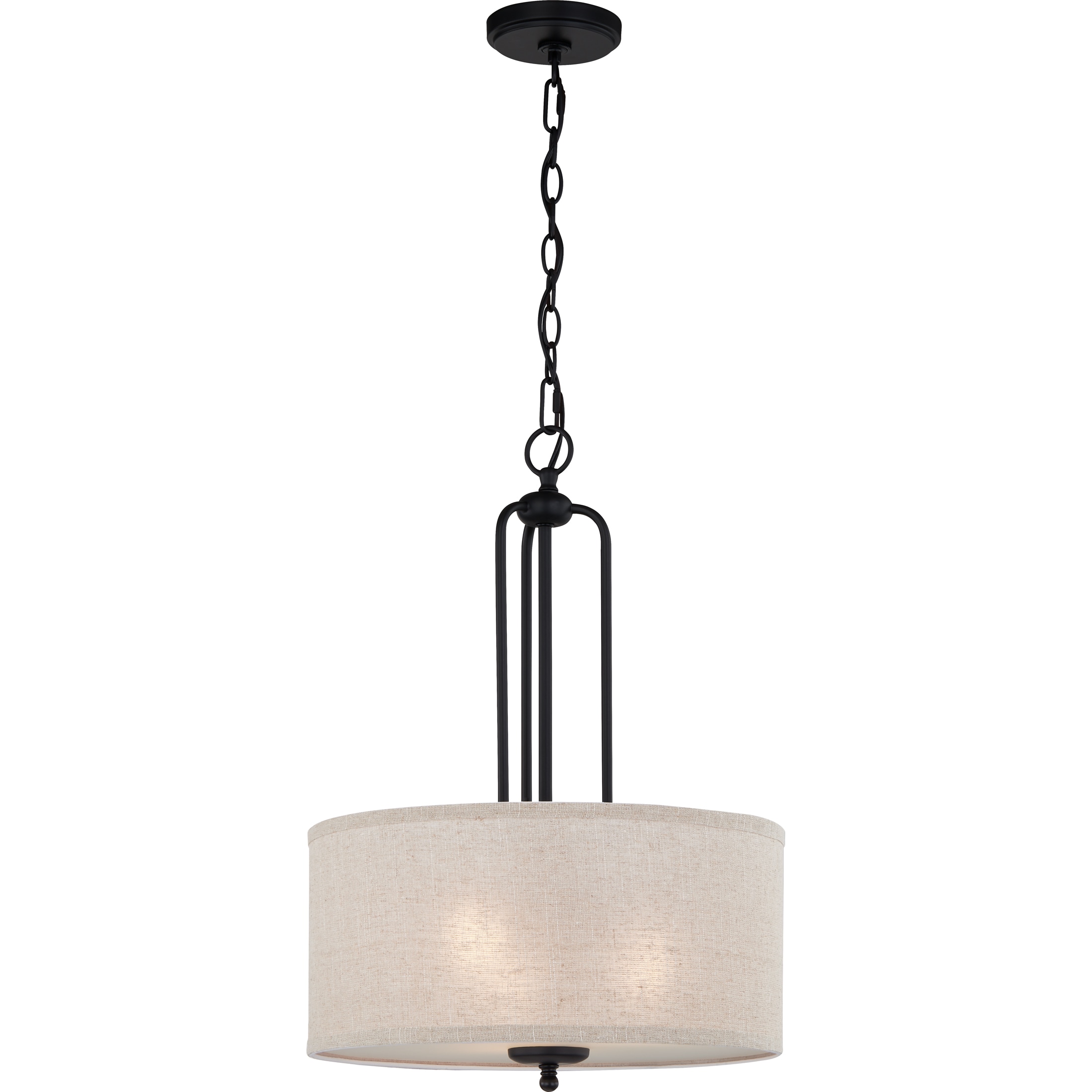 Quoizel BLA2816MBK Blanche 3-Light Matte Black Transitional Globe Hanging Pendant Light