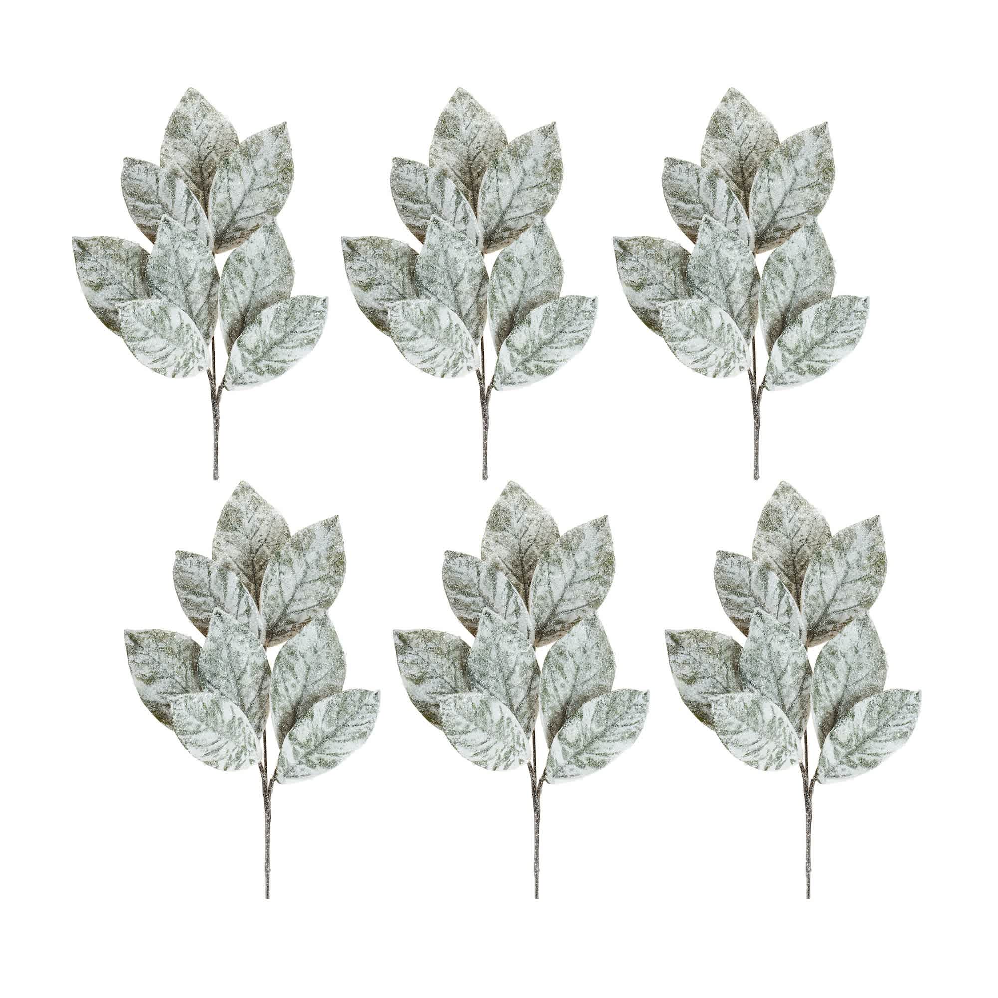 Melrose International 84294DS Magnolia Leaf Spray Set of 6 32.5H Polyester